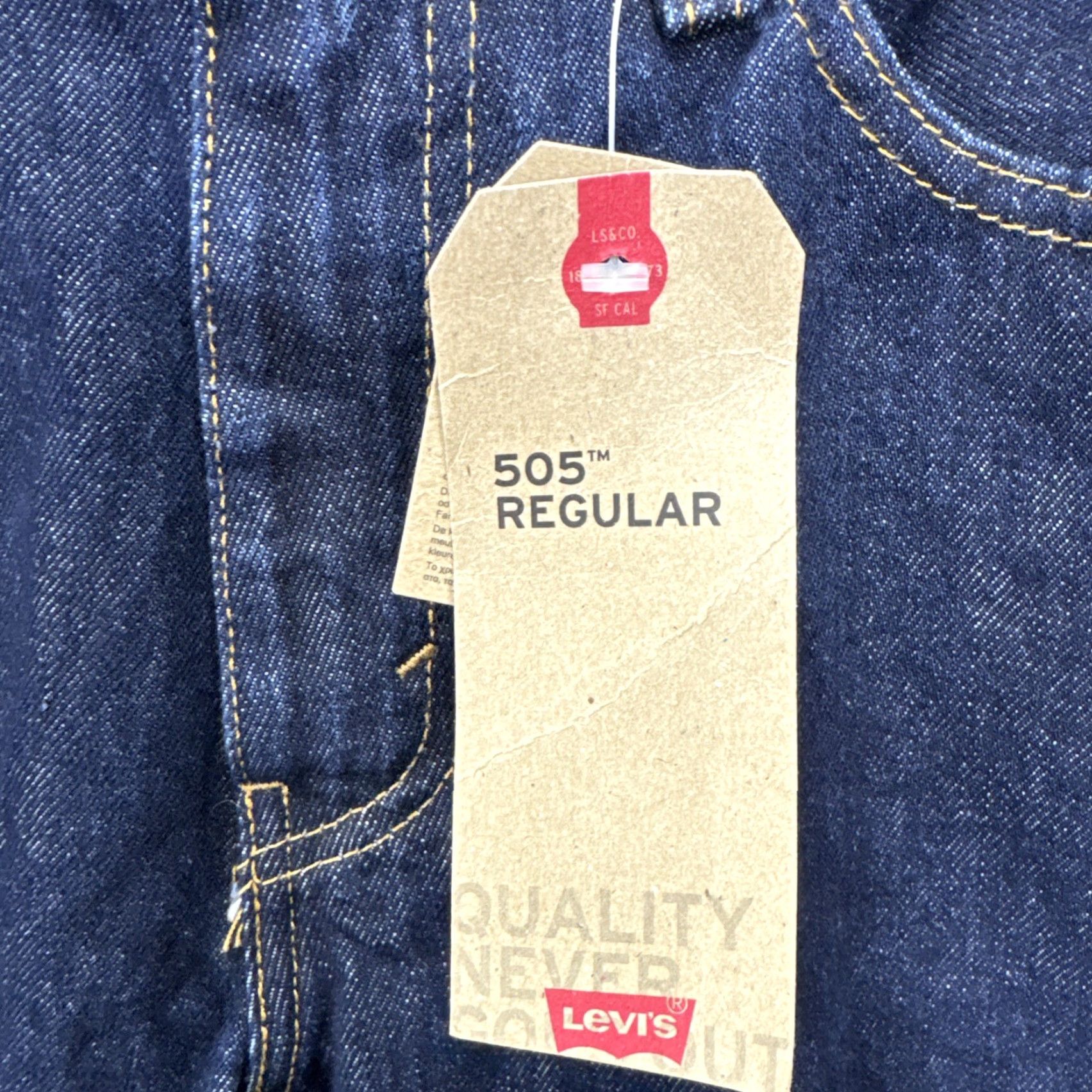 Levi's Levi's 505 Jeans Slim Straight Leg Size 30x32 Dark Wash Blue Mens 90s Size US 30 / EU 46 - 4 Thumbnail