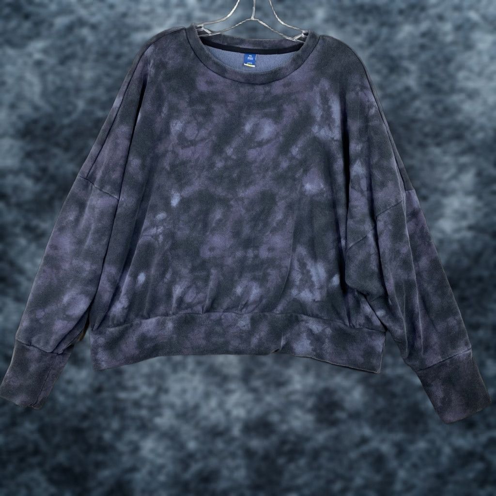 Old Navy Old Navy Sweatshirt Womens XXL Gray Blue Tie Dye Pullover Brushed Interior Crop Size XXL / US 16-18 / IT 52-54 - 1 Thumbnail