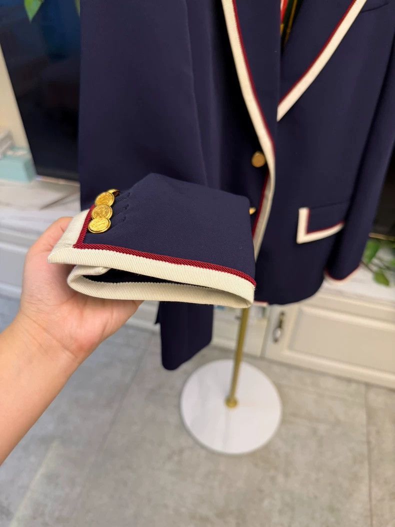 Gucci Gucci Navy Blazer with White Trim-2505 Size US M / EU 48-50 / 2 - 3 Thumbnail