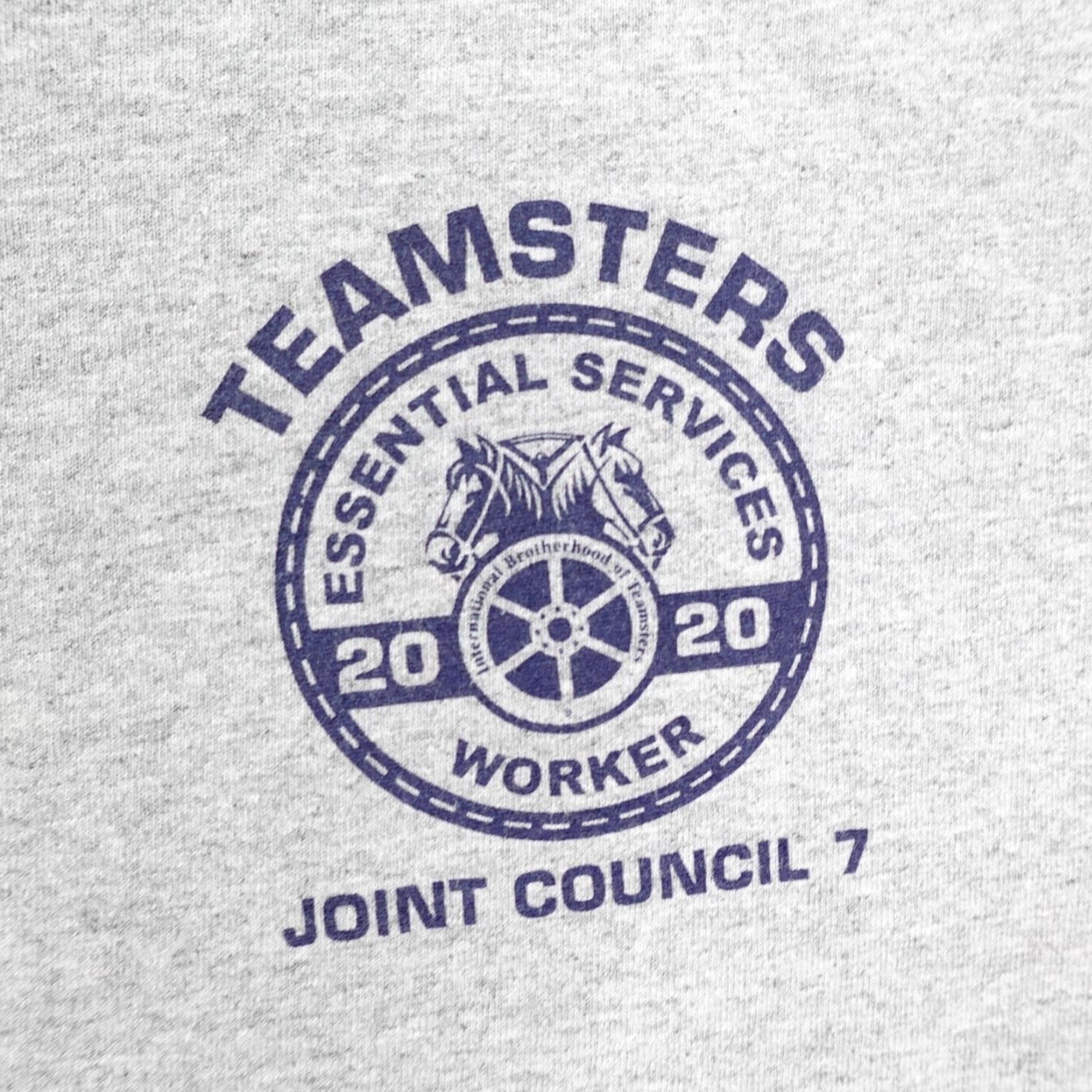 Essentials Teamsters Union Shirt Mens XL Gray Bayside T-Shirt Crew Neck Short Sleeve Graphic Print Work Size US XL / EU 56 / 4 - 3 Thumbnail