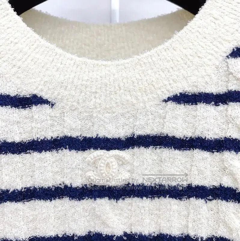 Chanel Chanel Striped Wool Blend Short Sleeve Dress . Size S / US 4 / IT 40 - 6 Thumbnail