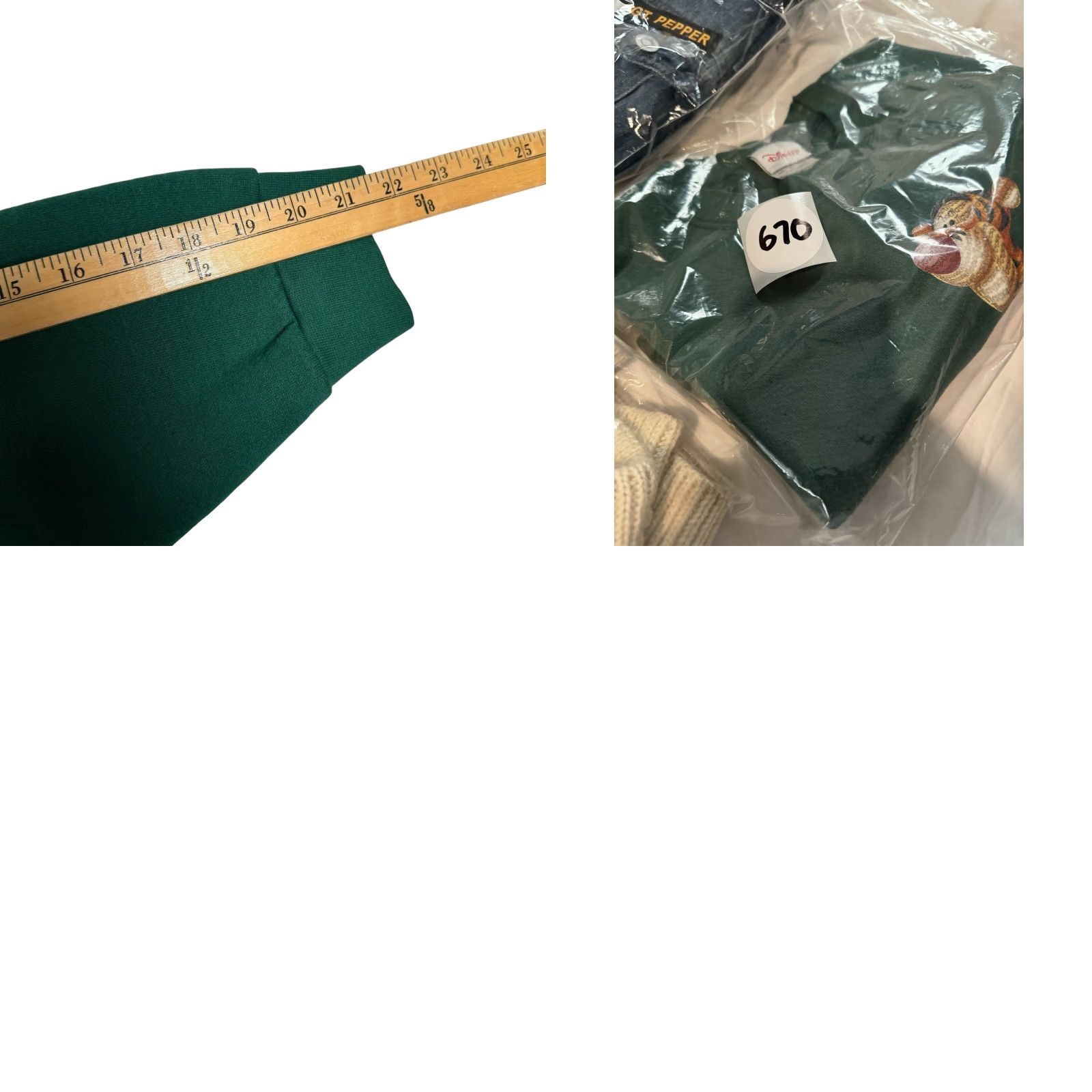 Disney VINTAGE Disney Tigger Cropped Sweatshirt 2XL Green Long Sleeve Crew Neck Size XXL / US 16-18 / IT 52-54 - 8 Thumbnail