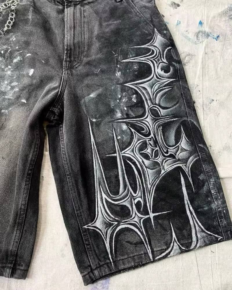 Japanese Brand × Vintage denim shorts with a design Size US 36 / EU 52 - 5 Thumbnail