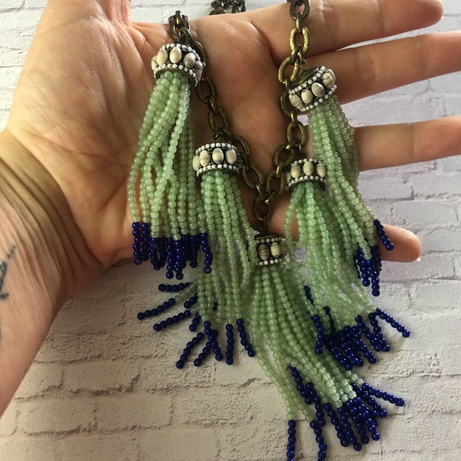 Other Vintage BaubleBar Tassel Seed Bead Statement Necklace Size ONE SIZE - 5 Thumbnail