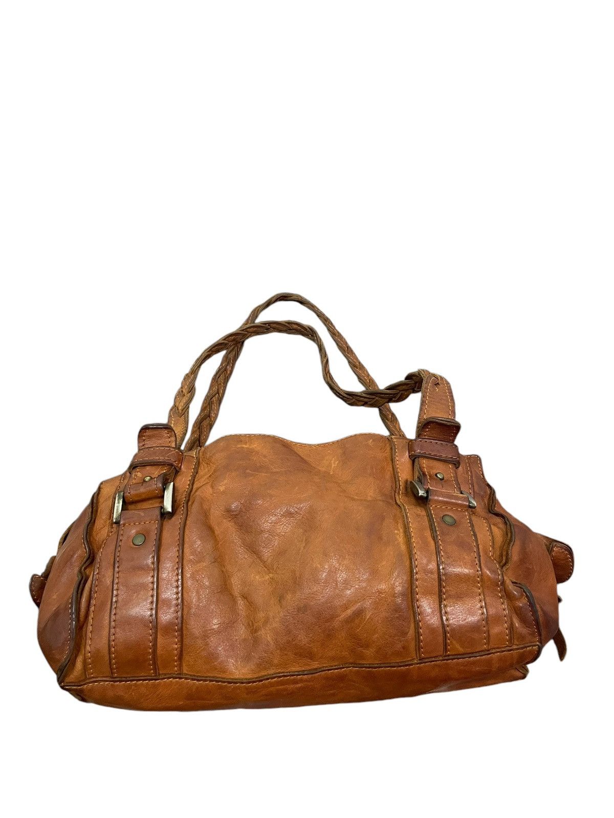 Genuine Leather Full Leather Patina Unknown Japan Tote Shoulder Bag 4🟩 Size ONE SIZE - 7 Thumbnail