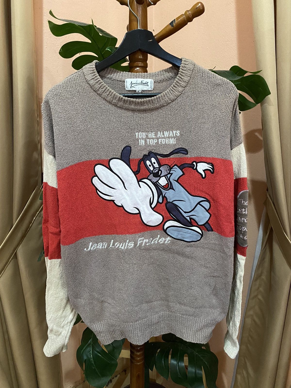 Designer Jean Louis Fradet Vintage Cartoon Sweater – Retro Knitwear Size US M / EU 48-50 / 2 - 1 Thumbnail