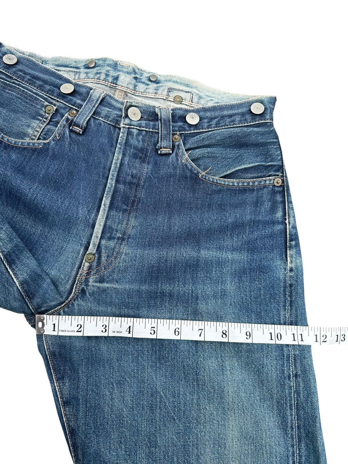 Kapital Vintage Levis Big E Selvedge Buckle Back Thrashed Denim Jean Size US 30 / EU 46 - 19 Thumbnail