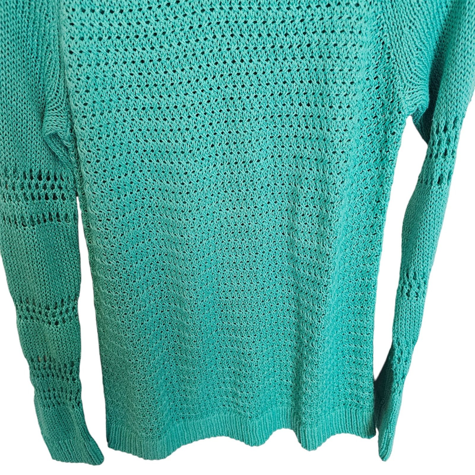 Tommy Bahama Tommy Bahama Womens Open Knit Sweater Size S Green Coastal Size S / US 4 / IT 40 - 4 Thumbnail