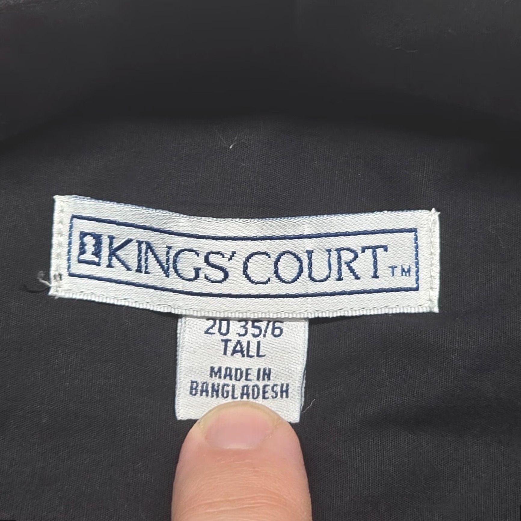 Vintage Kings Court Button-Up Shirt Big & Tall Long Sleeve Solid Black Adult Size 20 35/6 Mens Size US XXL / EU 58 / 5 - 3 Thumbnail