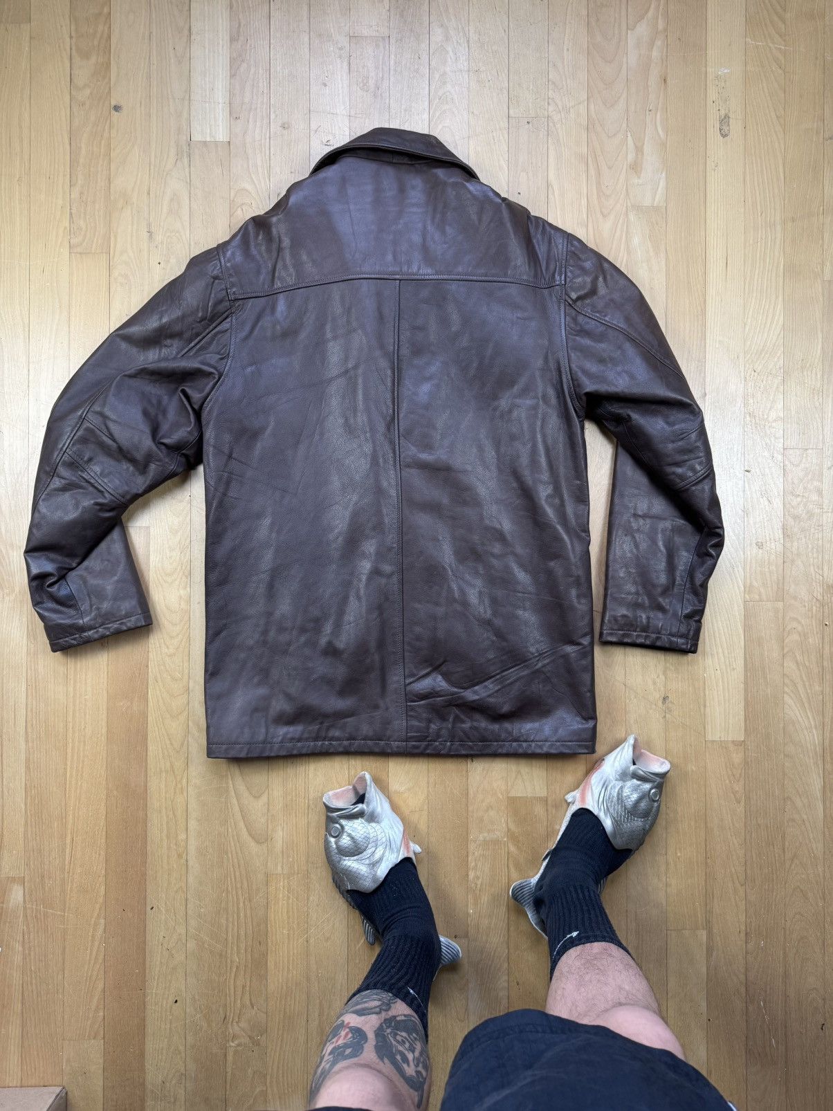 Vintage Vintage Colonel Littleton Brown Leather Jacket Coat USA 90S Size US L / EU 52-54 / 3 - 4 Thumbnail