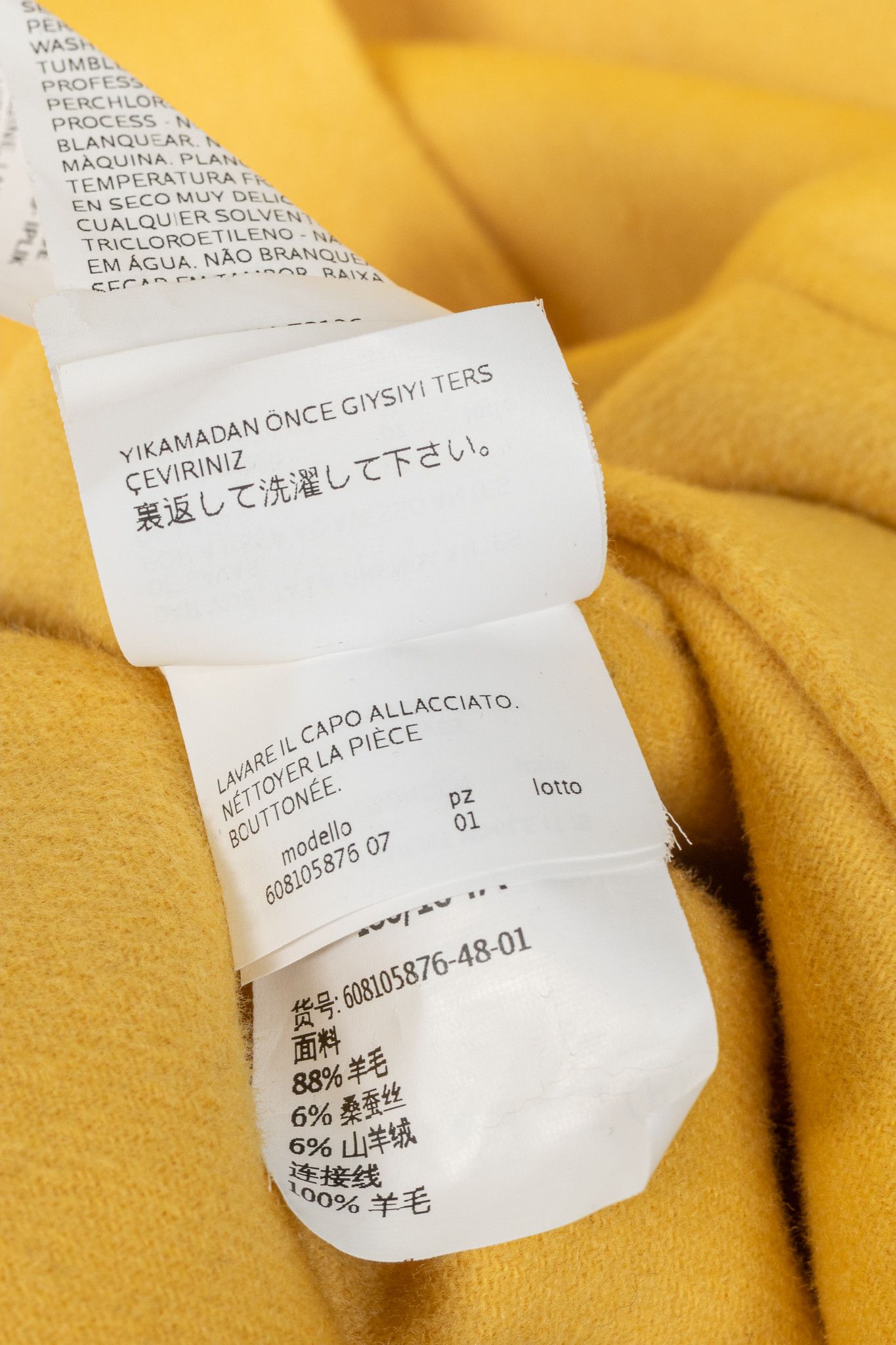 Max Mara Max Mara Studio Yellow Double-Faced Wool Shawl-Collar Coat Size XL / US 12-14 / IT 48-50 - 12 Thumbnail