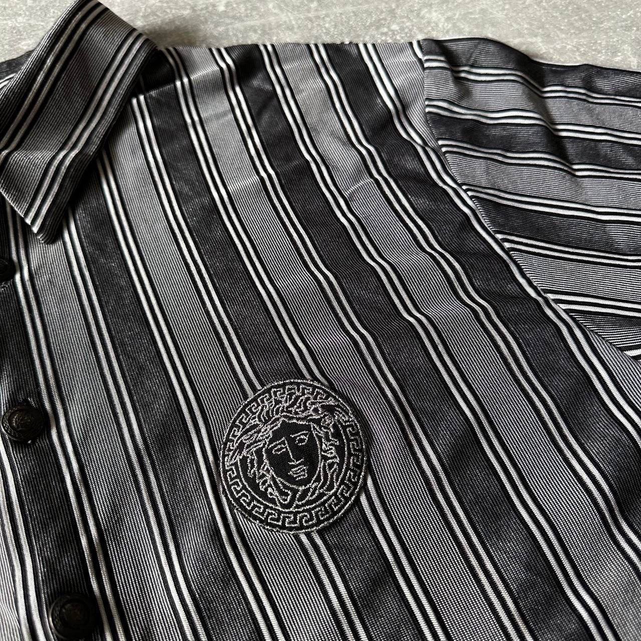 Versace × Vintage RARE GIANNI VERSACE SHIRT STRIPED FLANNEL MEDUZA Jellyfish Size US L / EU 52-54 / 3 - 8 Thumbnail