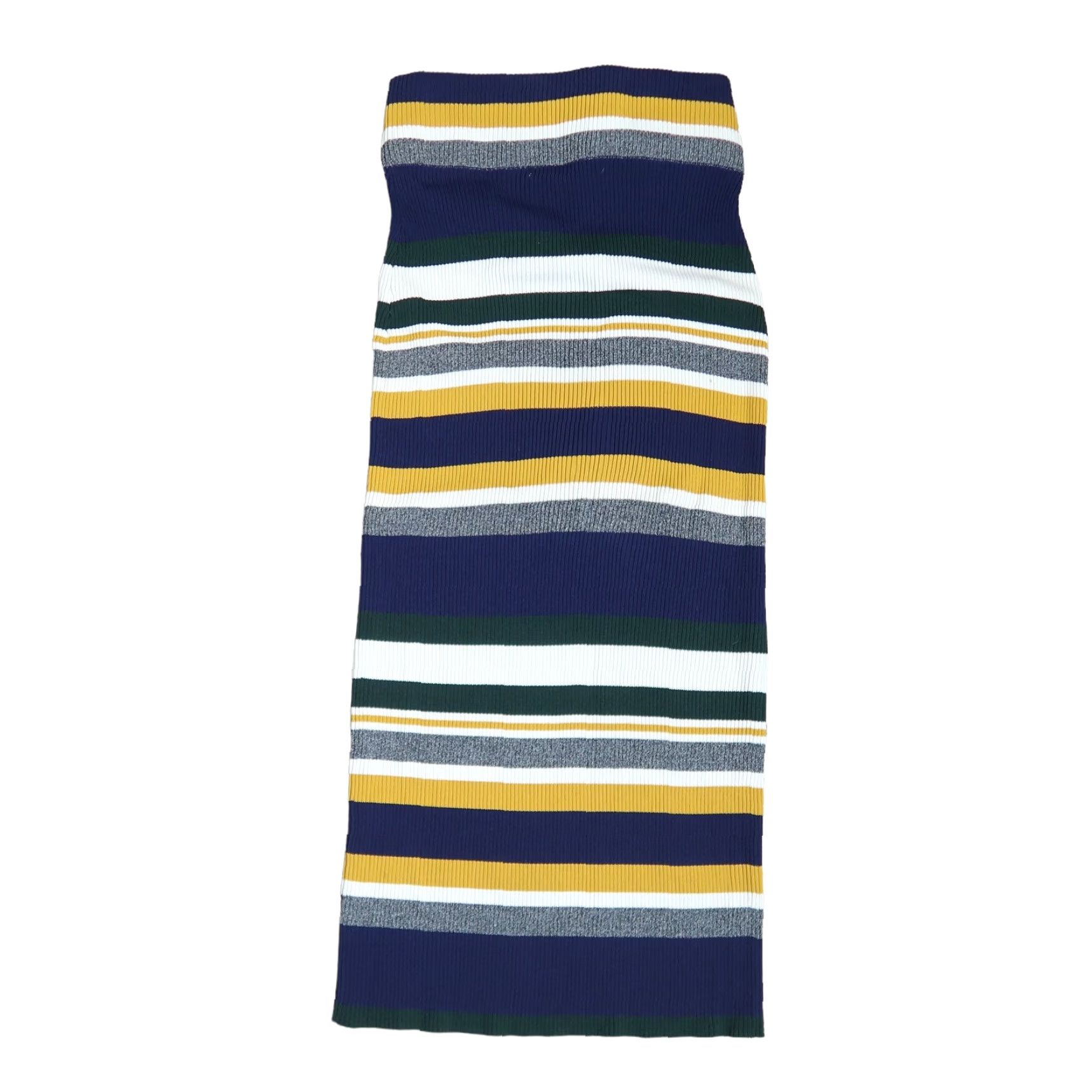 Vintage Callahan Greenwich navy blue yellow striped ribbed knit midi skirt S Women Regular MIDI Skirt Striped Knit Spring Girls Mens Size 28" / US 6 / IT 42 - 3 Thumbnail