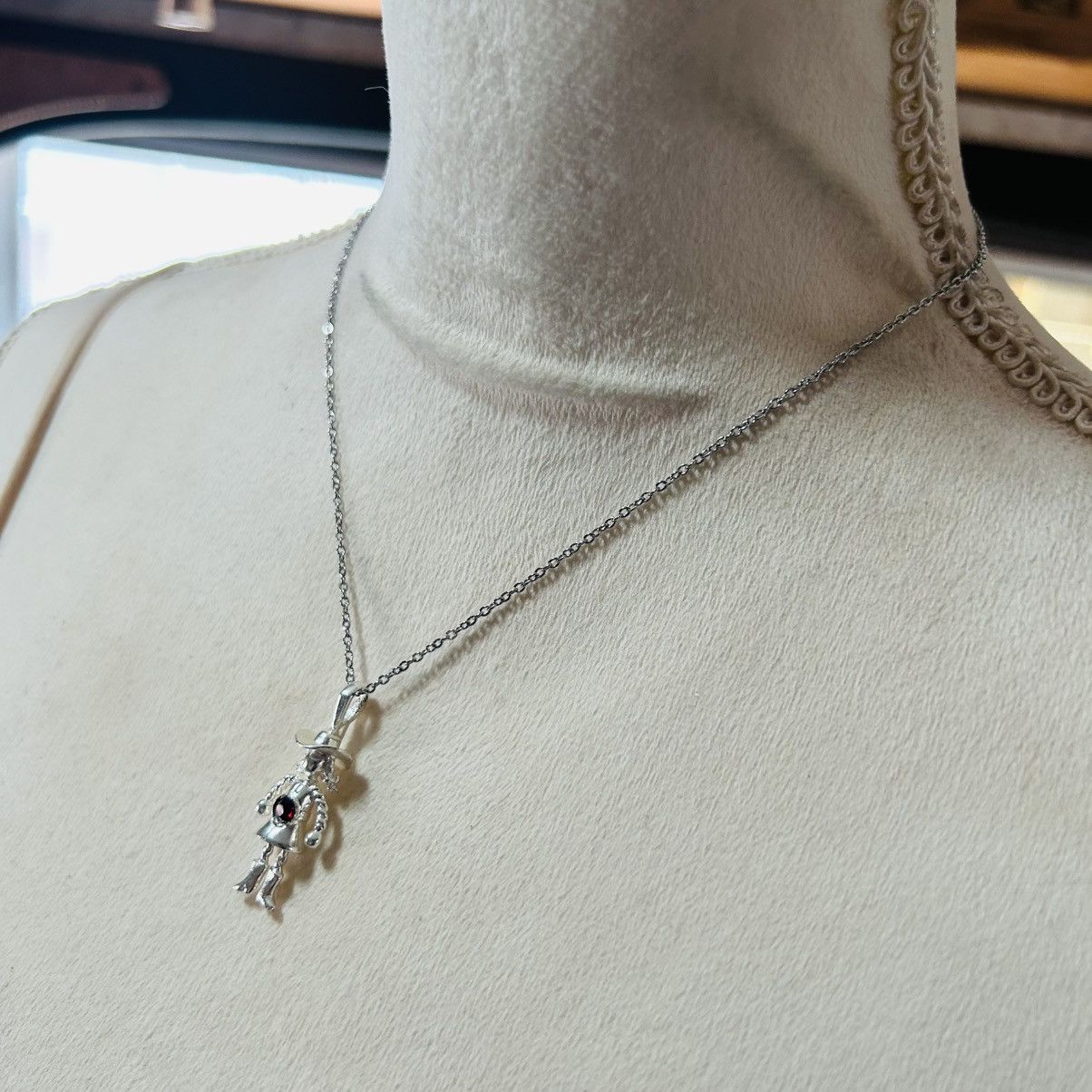 Handmade Handcrafted heavy silver cowgirl pendant on chain necklace Size ONE SIZE - 3 Thumbnail