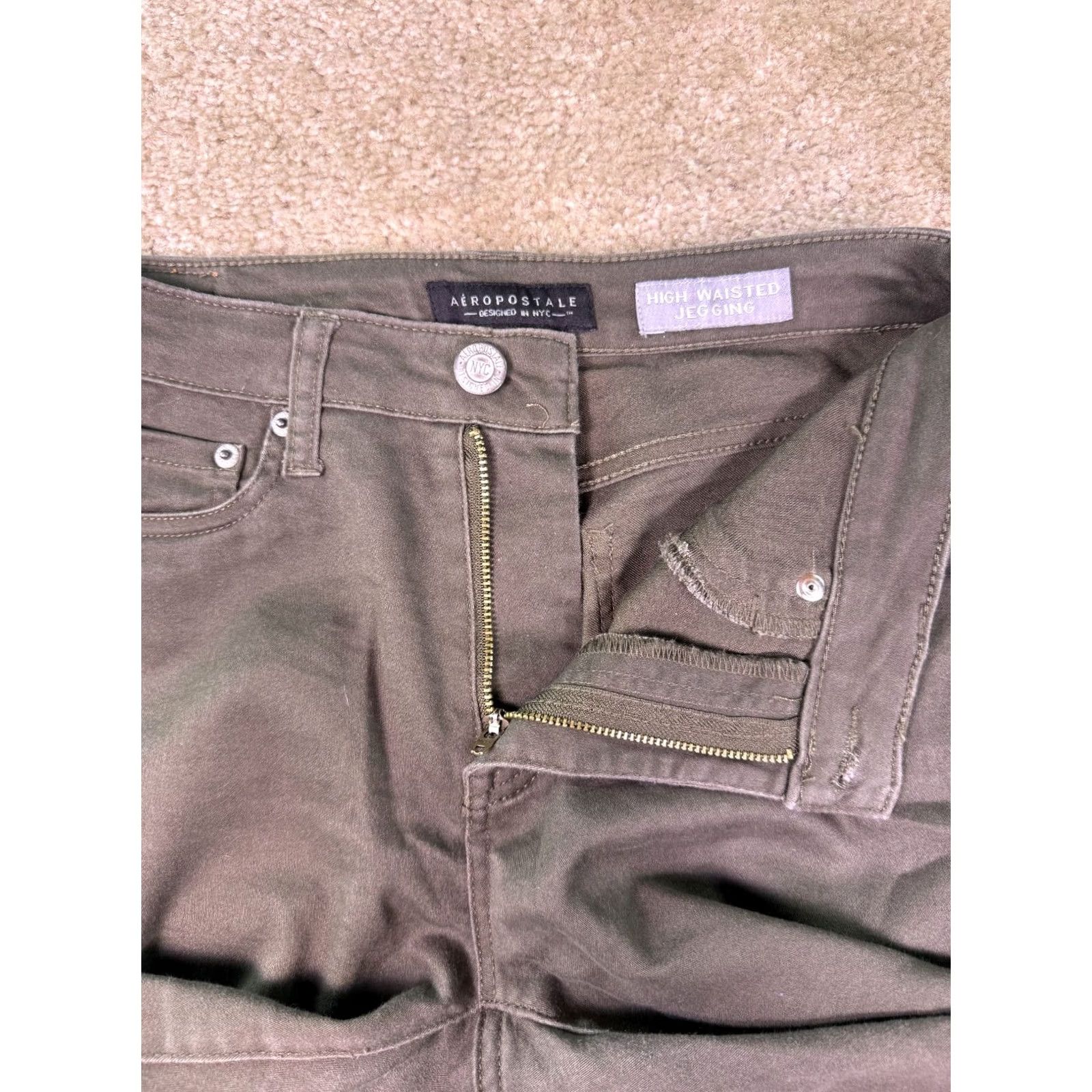 Vintage Aeropostale High Waisted Jegging Jeans Womens Size 4 Short Blue Stretch Denim Size 27" / US 4 / IT 40 - 3 Thumbnail