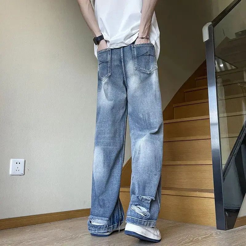 Japanese Brand Retro hip-hop straight leg wide leg jeans Size US 32 / EU 48 - 3 Thumbnail