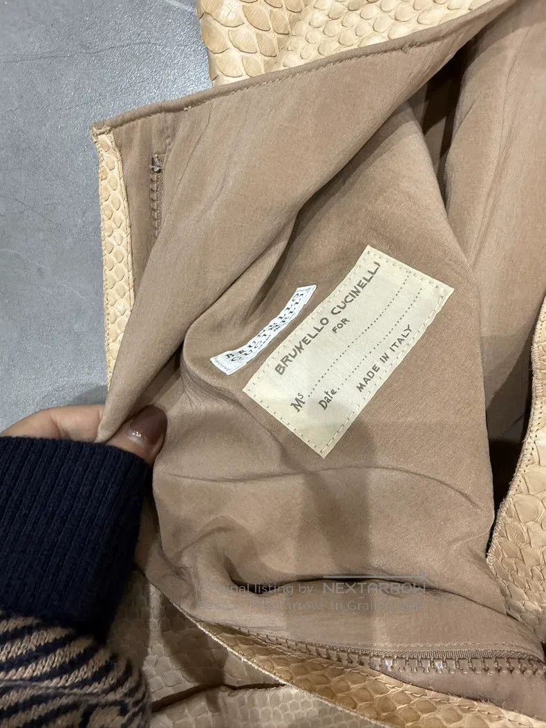Brunello Cucinelli Brunello Cucinelli Women's Vest Beige Snake Skin Fabric Size XS / US 0-2 / IT 36-38 - 3 Thumbnail