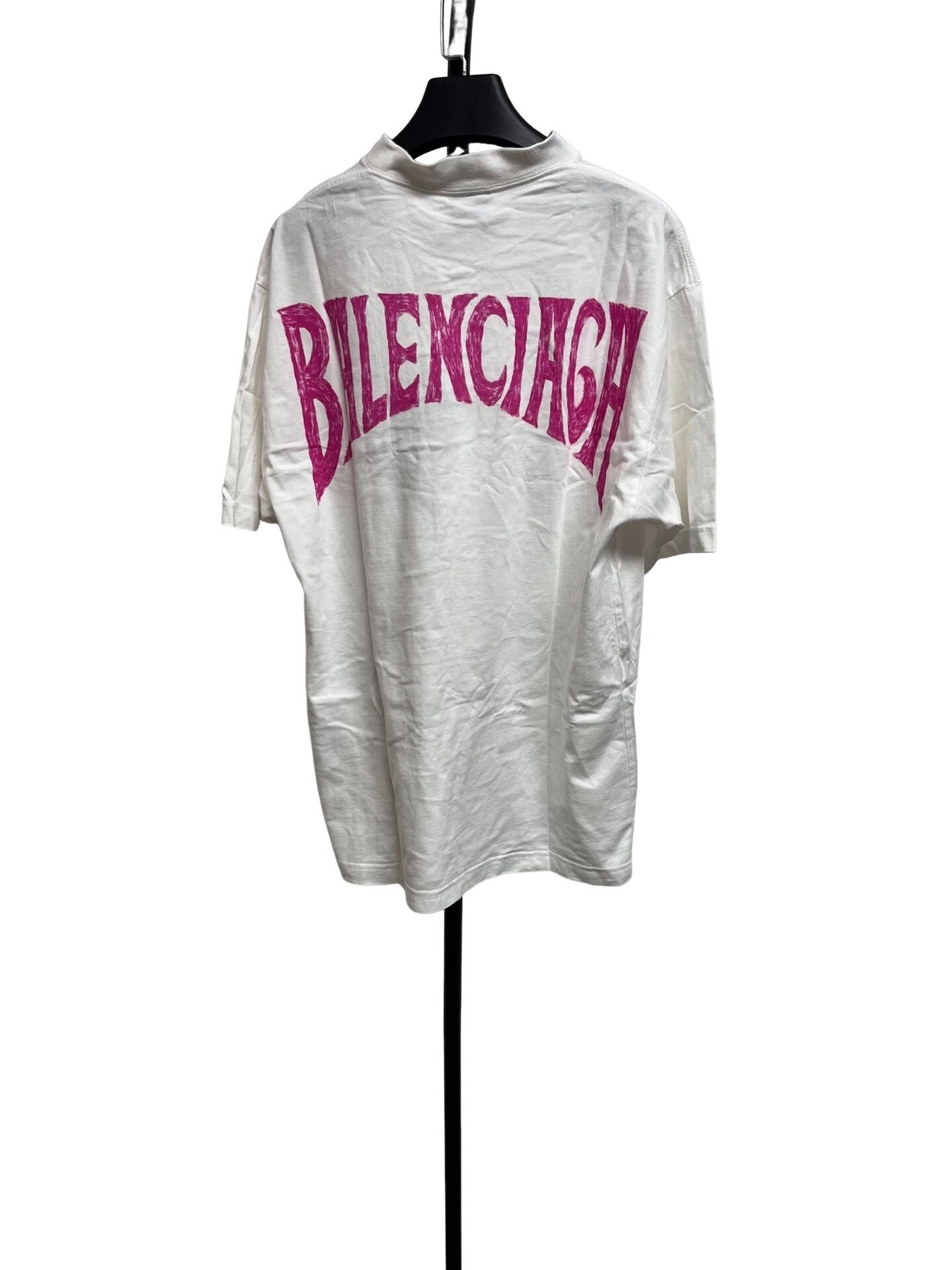 Balenciaga Balenciaga Pink Graffiti Logo T-Shirt XS Size US XS / EU 42 / 0 - 1 Thumbnail
