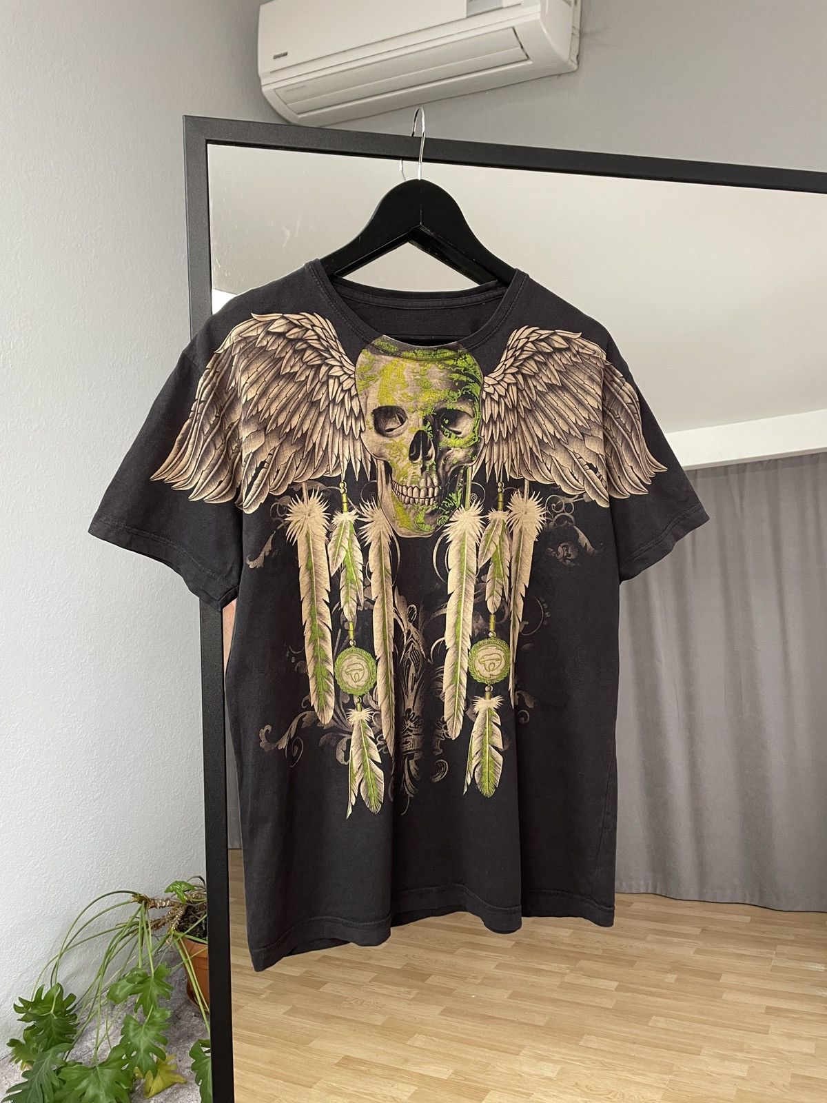 Ed Hardy × Vintage Vintage Y2K Affliction Over Printed Tee Skull T-shirt Size US M / EU 48-50 / 2 - 1 Thumbnail