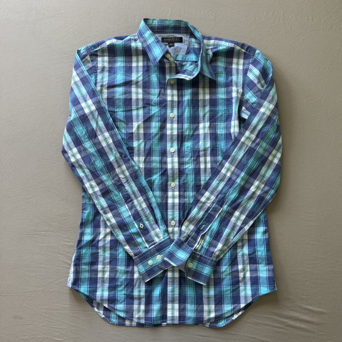 Banana Republic Banana Republic SLIM-FIT SOFT-WASH CHECK SHIRT Size US M / EU 48-50 / 2 - 1 Thumbnail
