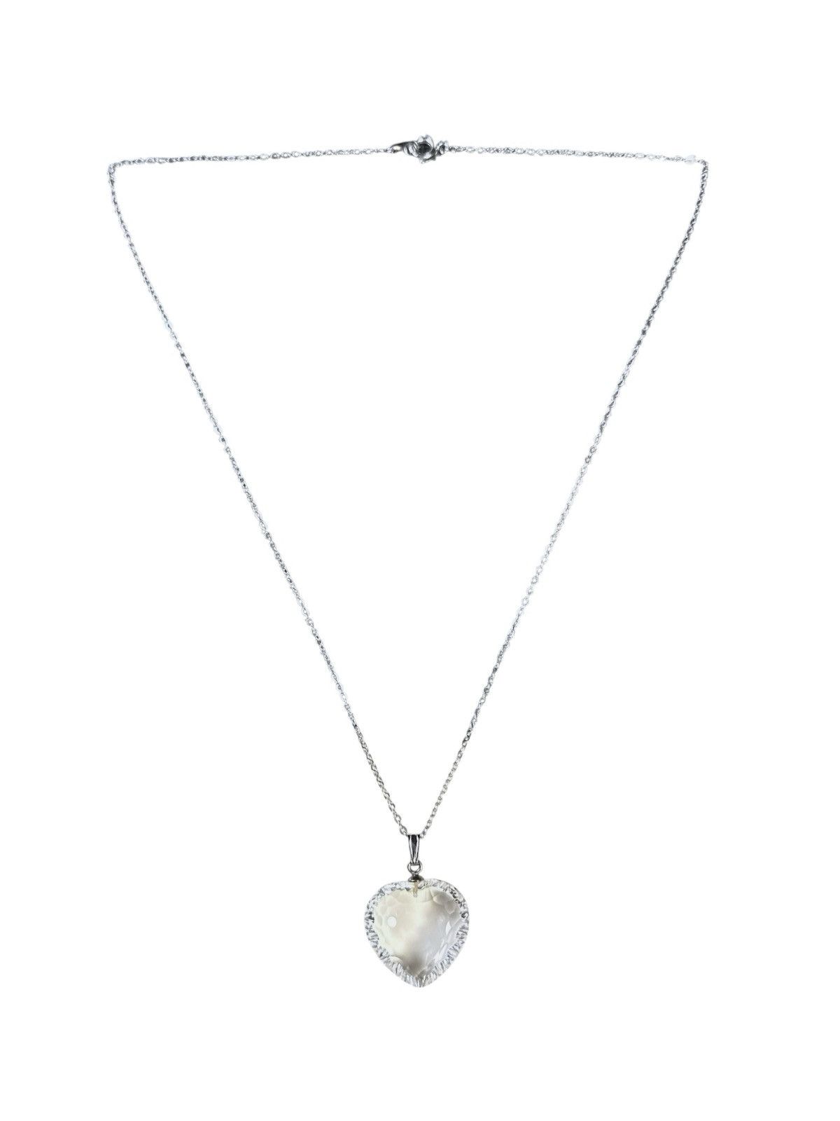 Vintage 2000s JAPANESE MADE LUMINOUS GLASS HEART PENDANT NECKLACE Size ONE SIZE - 5 Thumbnail