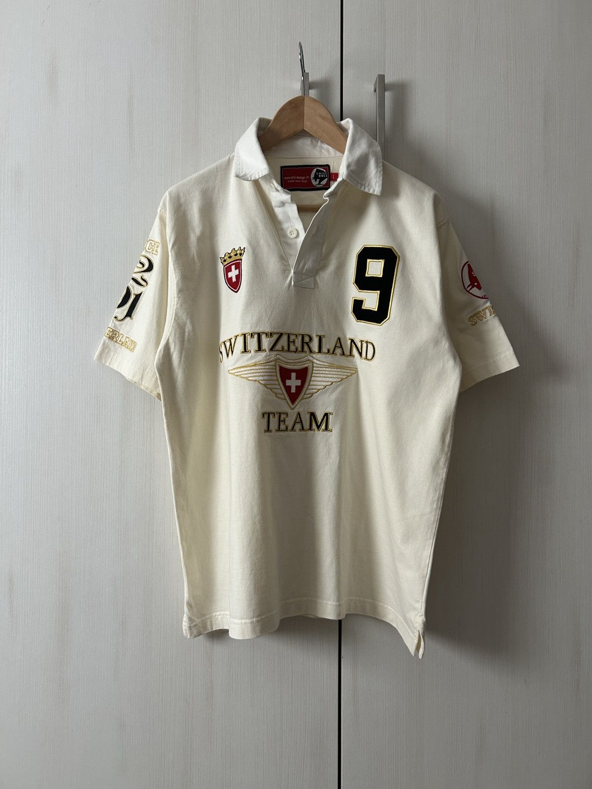 K-Swiss Vintage Switzerland team big logo polos jersey mens Size US L / EU 52-54 / 3 - 1 Thumbnail