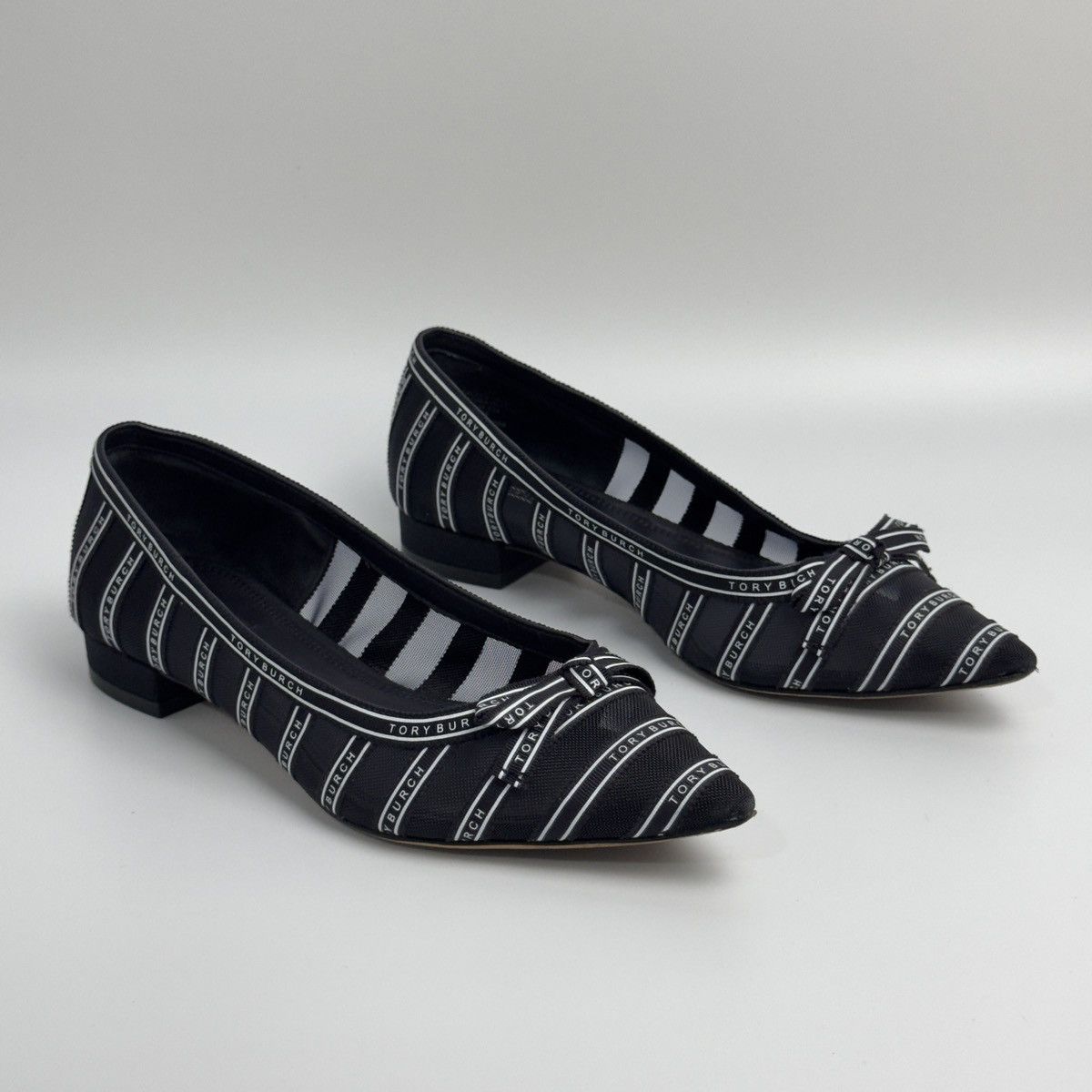 Tory Burch Tory Burch Penelope 20mm Mesh Flats Pointed Toe Logo🖤 Size US 6 / IT 36 - 10 Thumbnail
