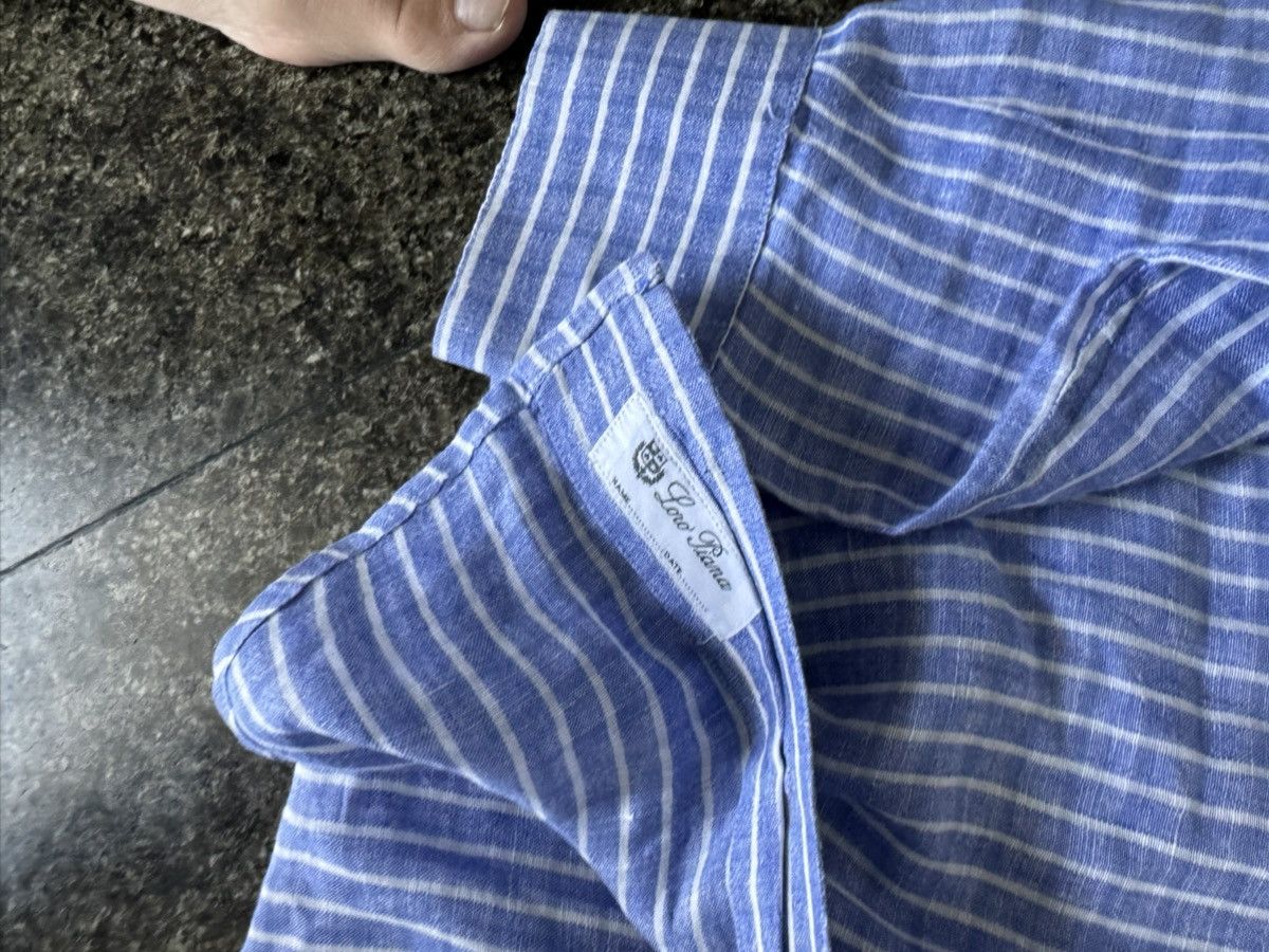Loro Piana Loro piana blue white linen shirt Size US M / EU 48-50 / 2 - 3 Thumbnail