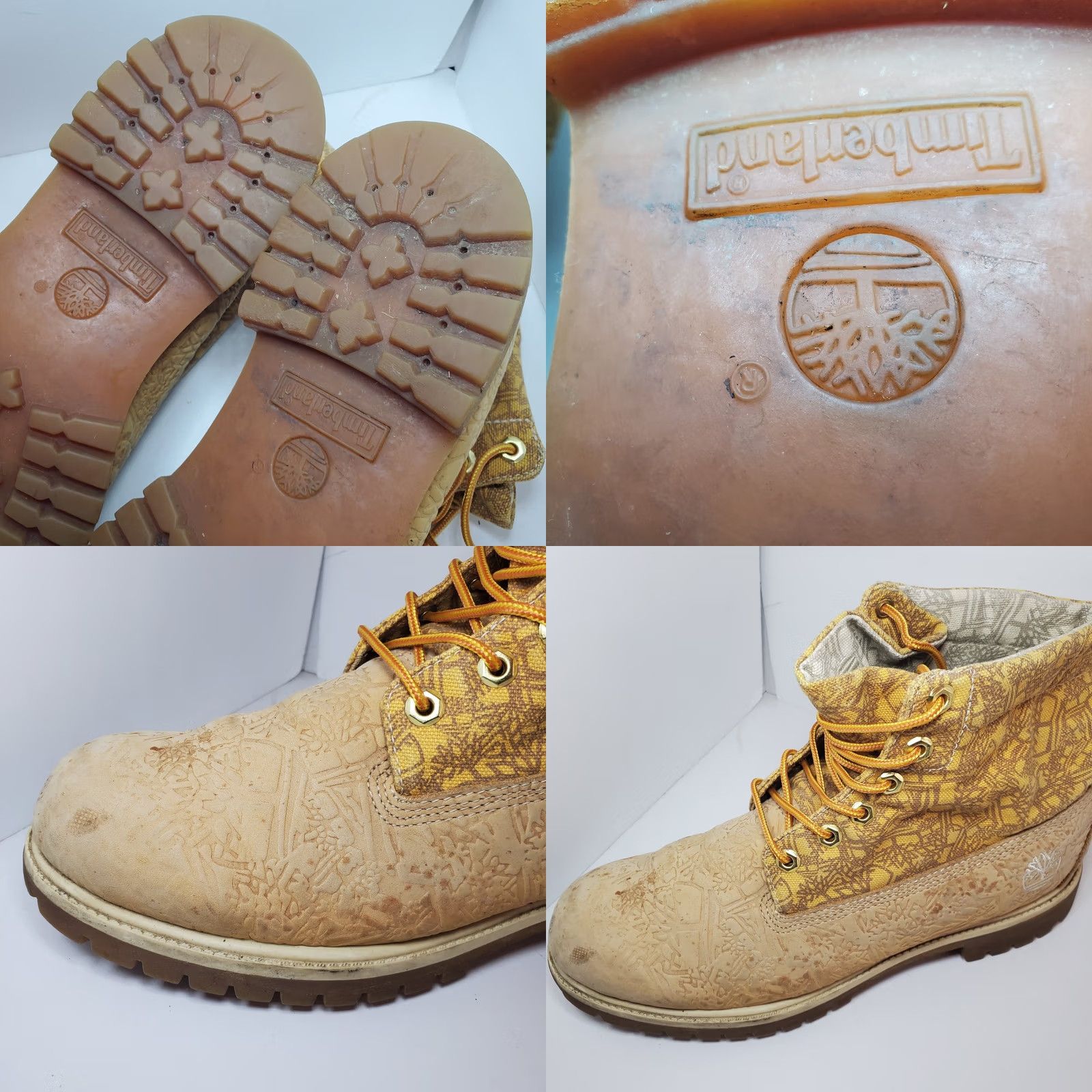 Timberland Timberland Mens Chukka Boot Lace Up Leather Upper Anti Fatigue Embossed Canvas 11.5 Tan Limited Edition Shoes Size US 12 / EU 45 - 8 Thumbnail