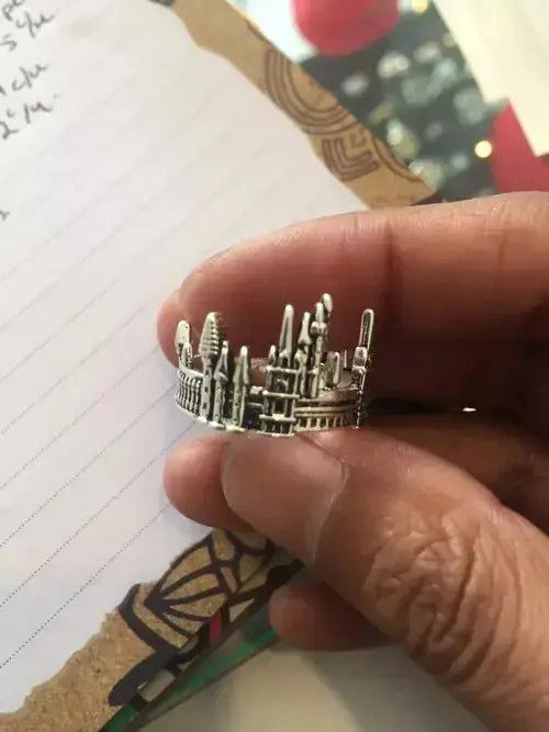 Other City Castle Ring Modern Architecture Goth Jewelry Chrome Size ONE SIZE - 1 Thumbnail