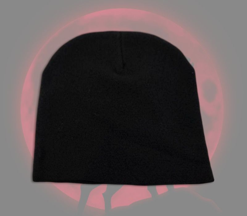 Other Full Moon Wolf Graphic No Cuff Skull Cap Beanie Hat Black Size ONE SIZE - 2 Thumbnail