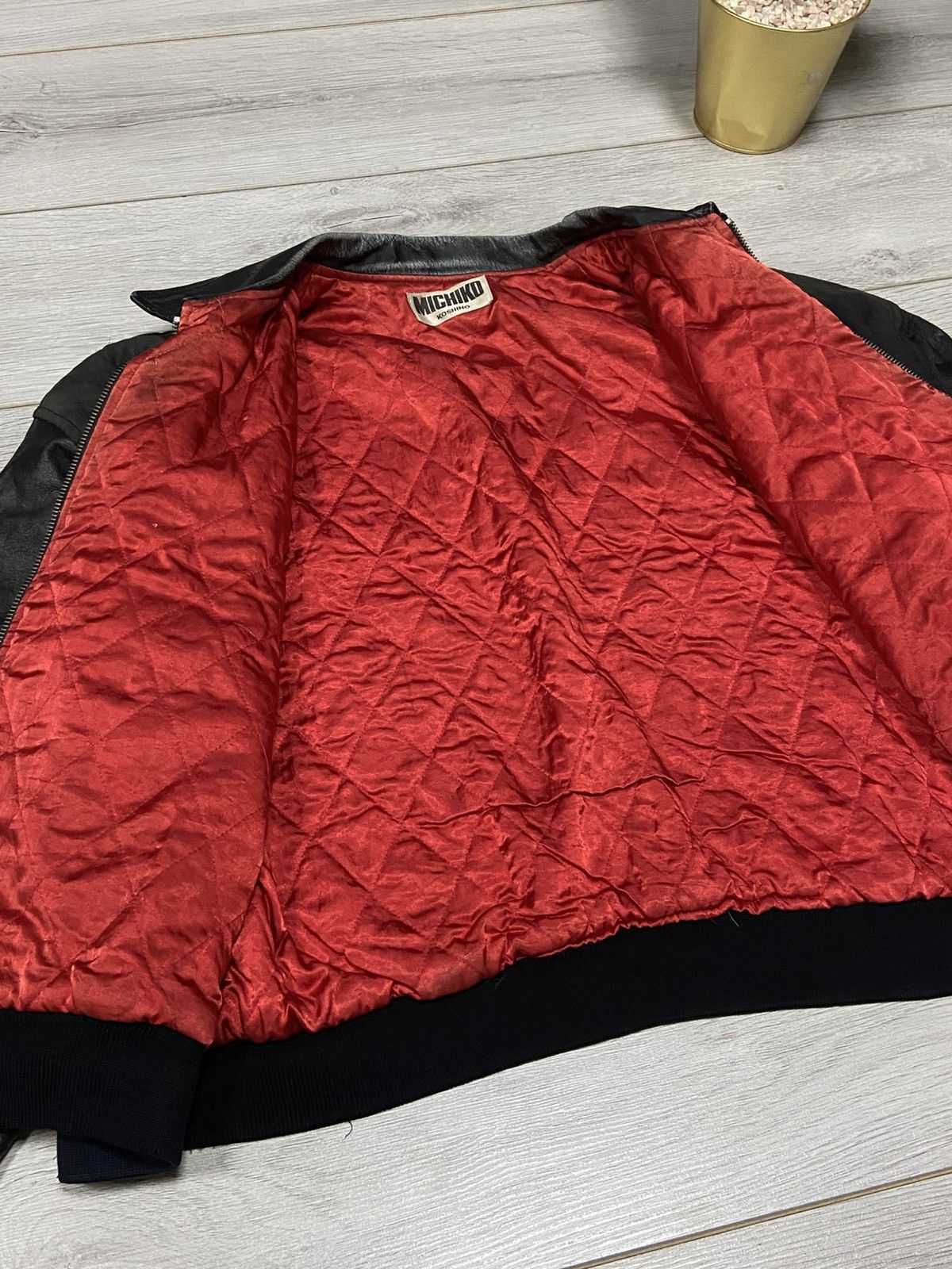 Michiko Koshino Michiko Koshino London leather bomber jacket spell out Size US L / EU 52-54 / 3 - 7 Thumbnail