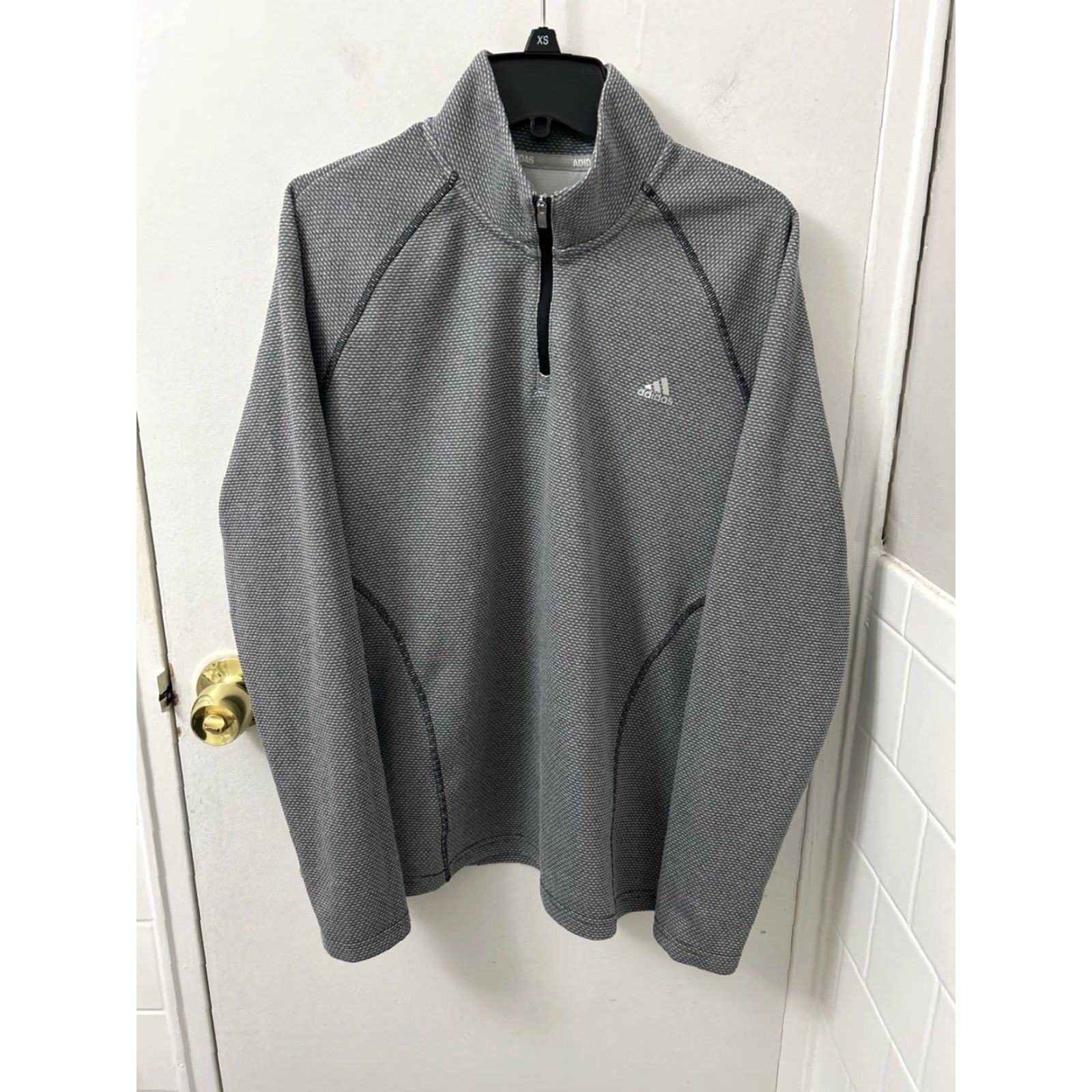 Adidas Adidas Golf Pullover 1/4 Zip Womens L Gray Textured Waffle | Long Sleeve Shirt Jacket Sweatshirt Activewear Golf Mens Womens Size L / US 10 / IT 46 - 2 Thumbnail