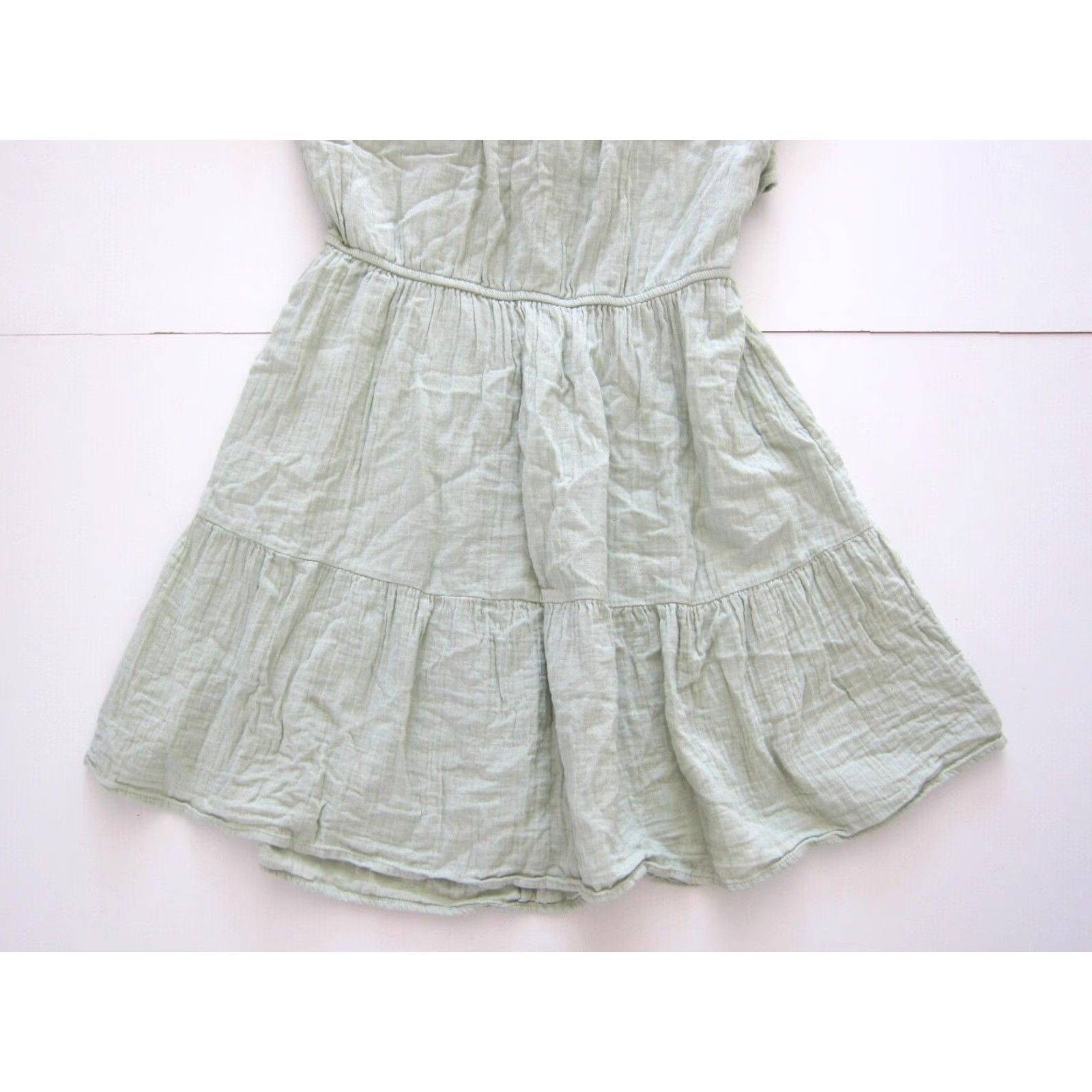 Jessica Simpson VINTAGE Jessica Simpson Cotton Mint Green Open Back Short Sleeve Cottage Sun Dress XL Size 40" / US 18 - 8 Thumbnail