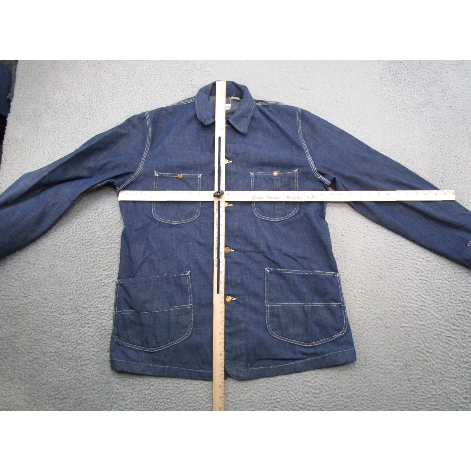 Lee VINTAGE Lee Denim Jacket Mens Chore Barn USA Made Chest Size 46 Blue "Denim" Workwear 60's 70's Mens Jacket Size US S / EU 44-46 / 1 - 5 Thumbnail