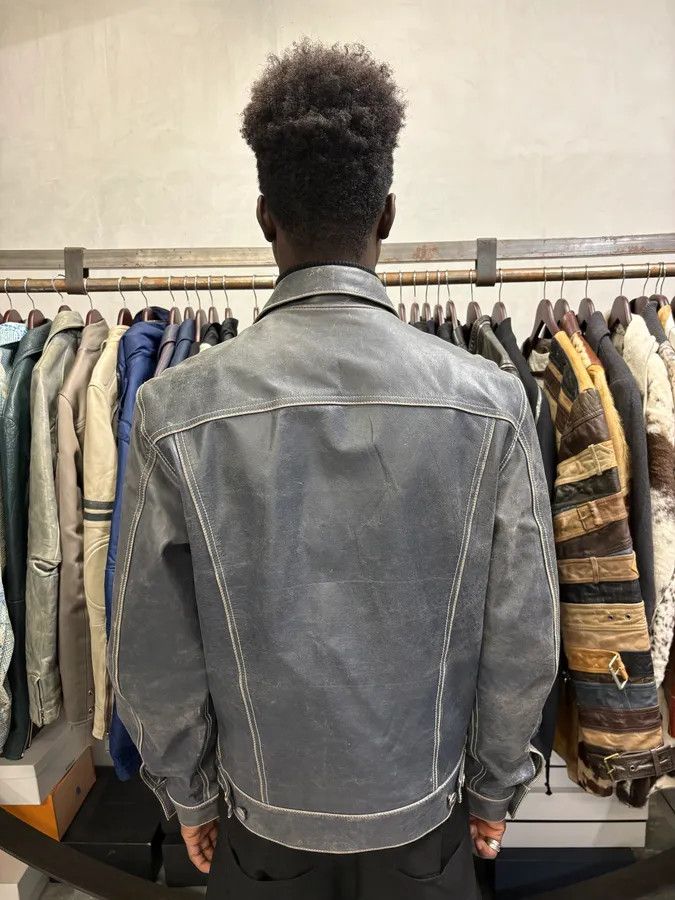 Iceberg 2000s Iceberg Trucker Grey Leather Jacket Size US S / EU 44-46 / 1 - 5 Thumbnail