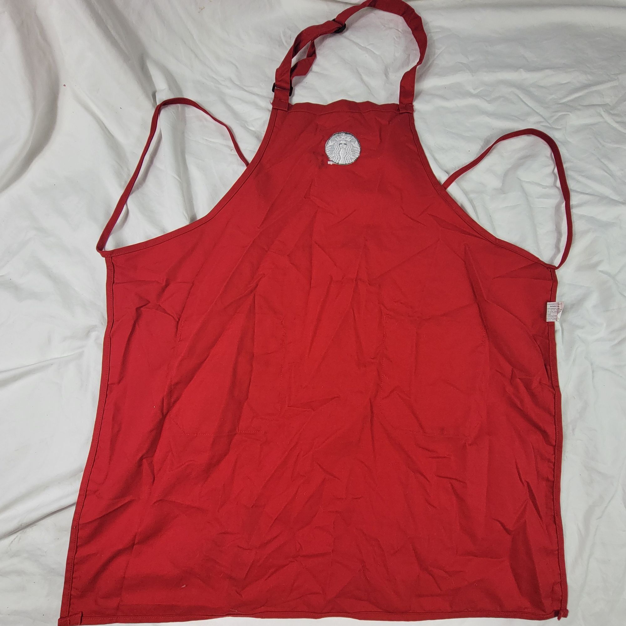 Other Starbucks Red Apron With Embroidered Logo 2 Pockets Adjustab Size ONE SIZE - 2 Thumbnail