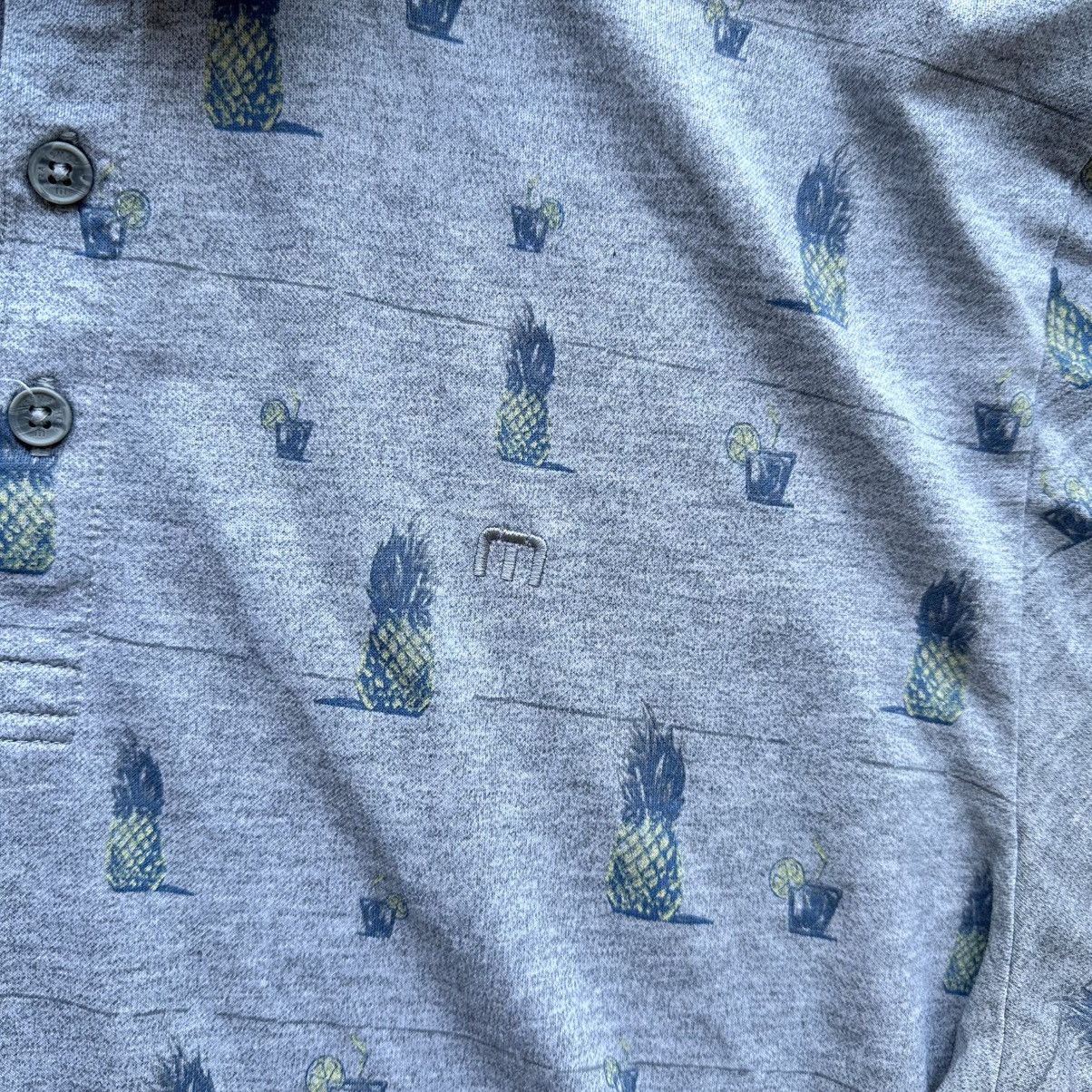 TravisMathew Travis Mathew Polo Shirt Men XL Gray Pineapple AOP Size US XL / EU 56 / 4 - 3 Thumbnail