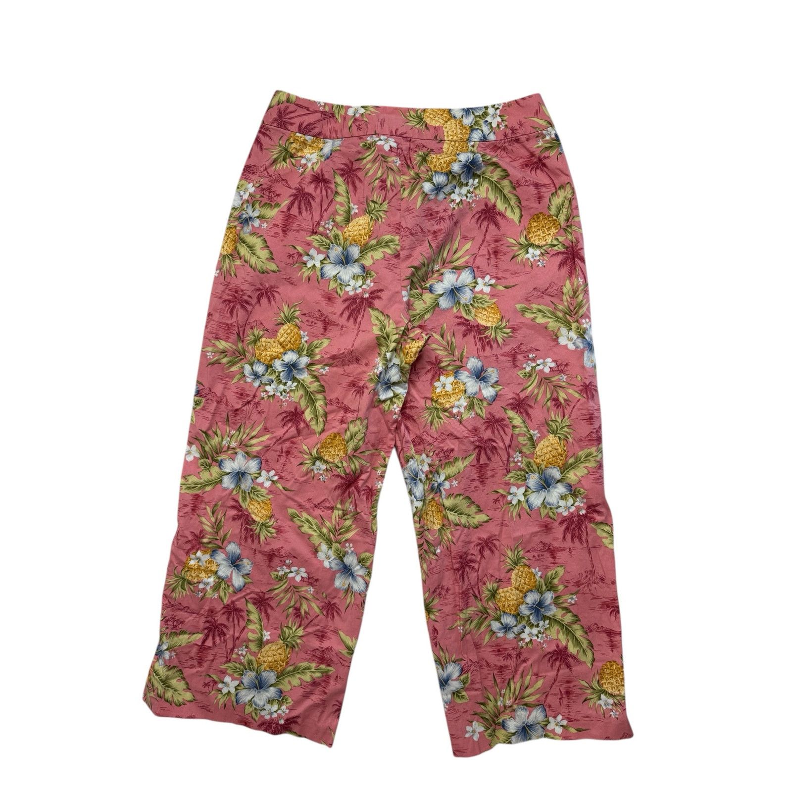 Tommy Bahama TOMMY BAHAMA Tropical Floral Pink Wide Leg Chinos Size 6 Size 28" / US 6 / IT 42 - 2 Thumbnail
