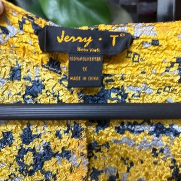 Other Jenny T golden yellow navy blue frilly Aline dress ruched pl Size XL / US 12-14 / IT 48-50 - 4 Thumbnail