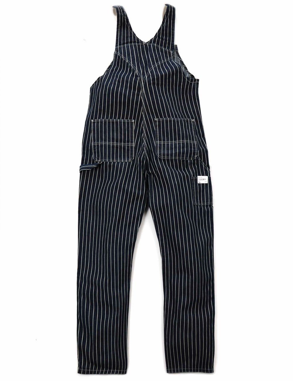 Carhartt Wip Trade Hickory Stripe Overalls Dark Navy Wax Size 27" / US 4 / IT 40 - 3 Thumbnail