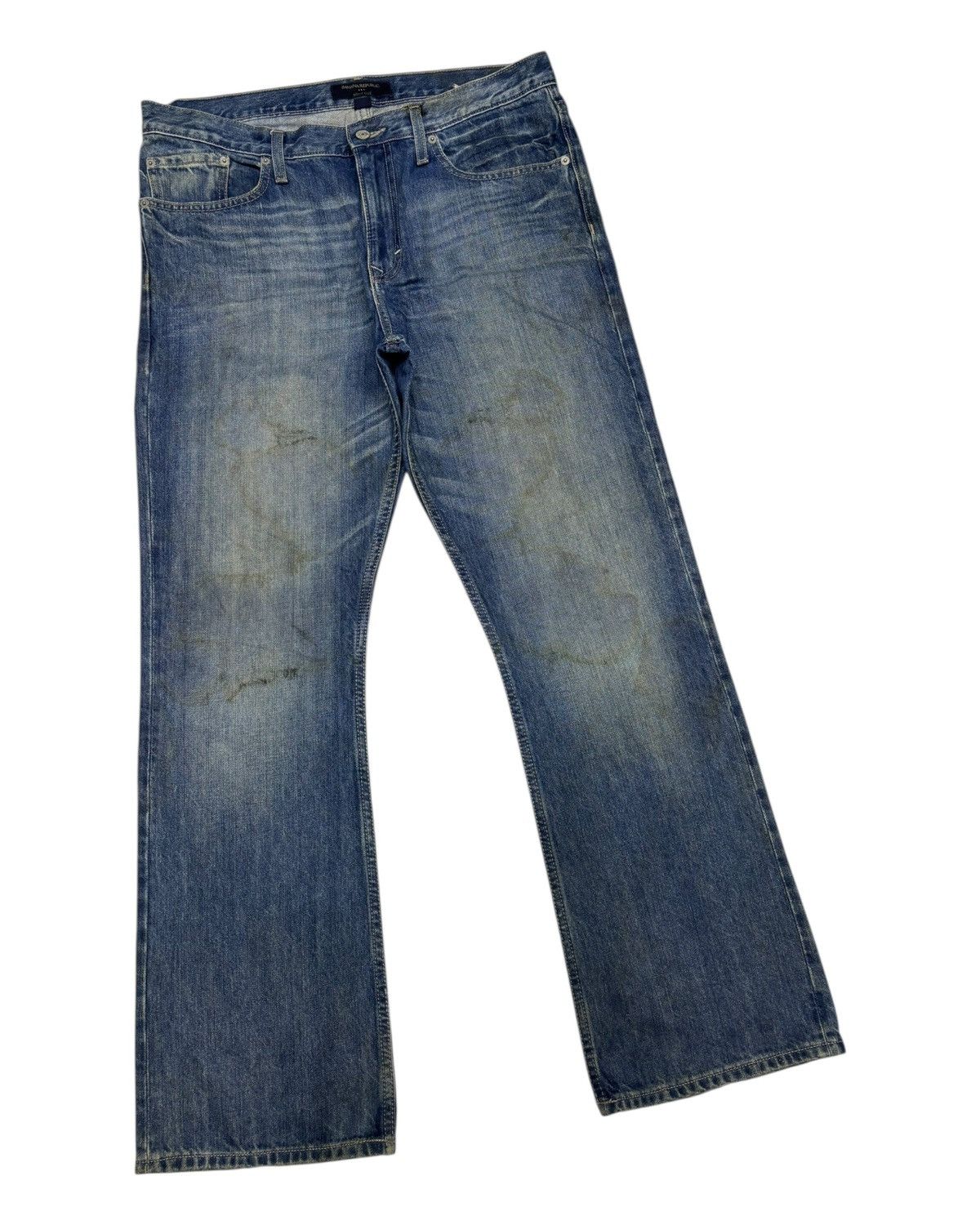Kapital 🔥BANANA REPUBLIC BOOTCUT FLARED DENIM JEANS MUD WASH Size US 35 - 3 Thumbnail