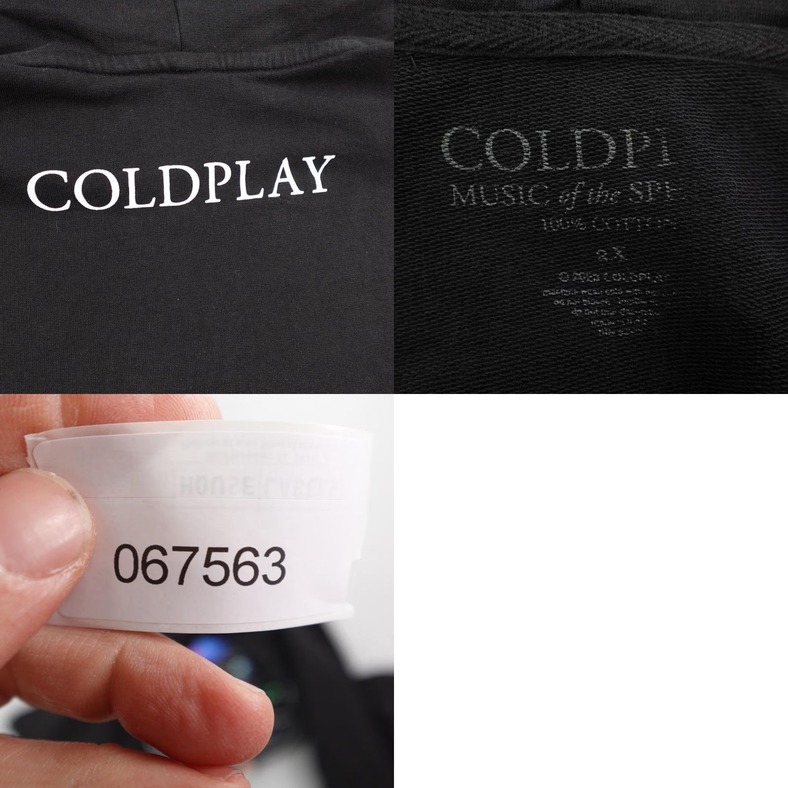Vintage Coldplay Hoodie Mens 2XL Black Music Of The Spheres Pullover Concert Sweatshirt Size US XXL / EU 58 / 5 - 8 Thumbnail