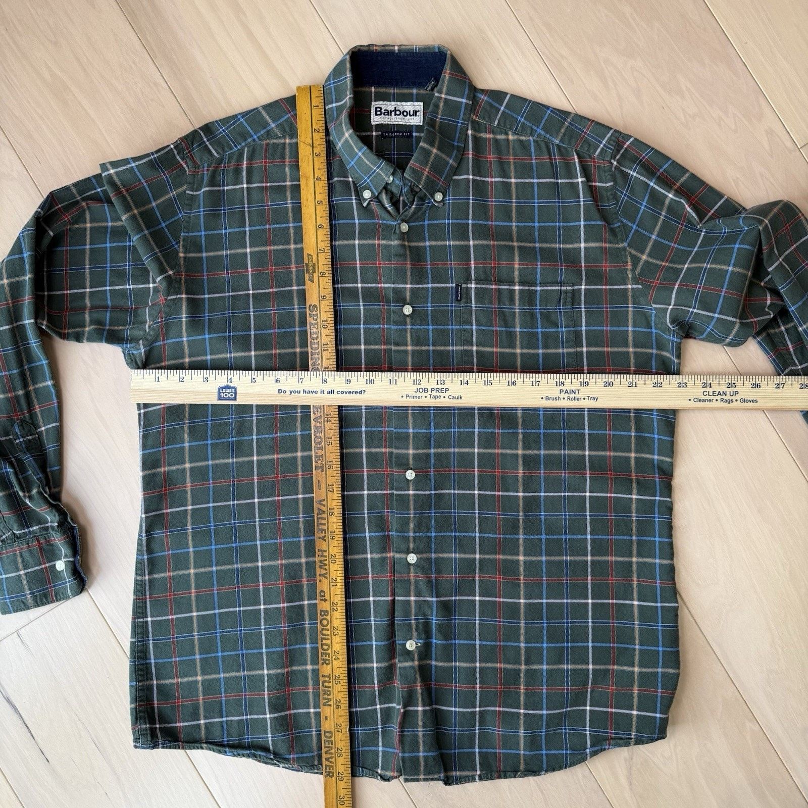 Barbour Barbour Shirt Large Green Plaid Casual Button Up New York Size US L / EU 52-54 / 3 - 2 Thumbnail