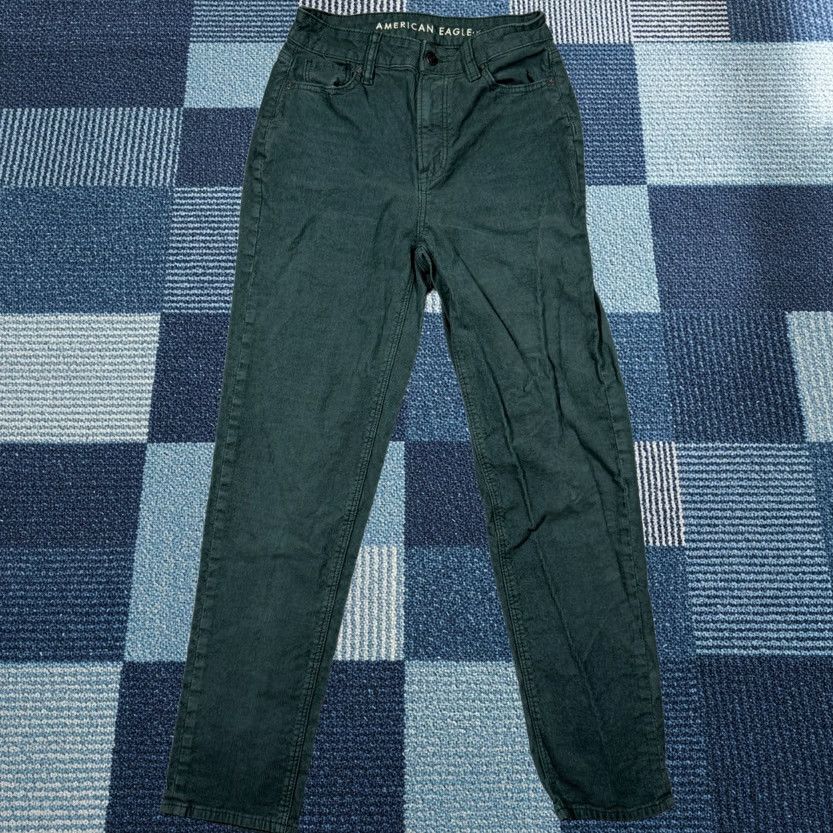 American Eagle Outfitters American Eagle Pants Womens Green Corduroy Skinny Ankle Stretch Y2K Casual 0 Size 25" / US 0 / IT 36 - 1 Thumbnail