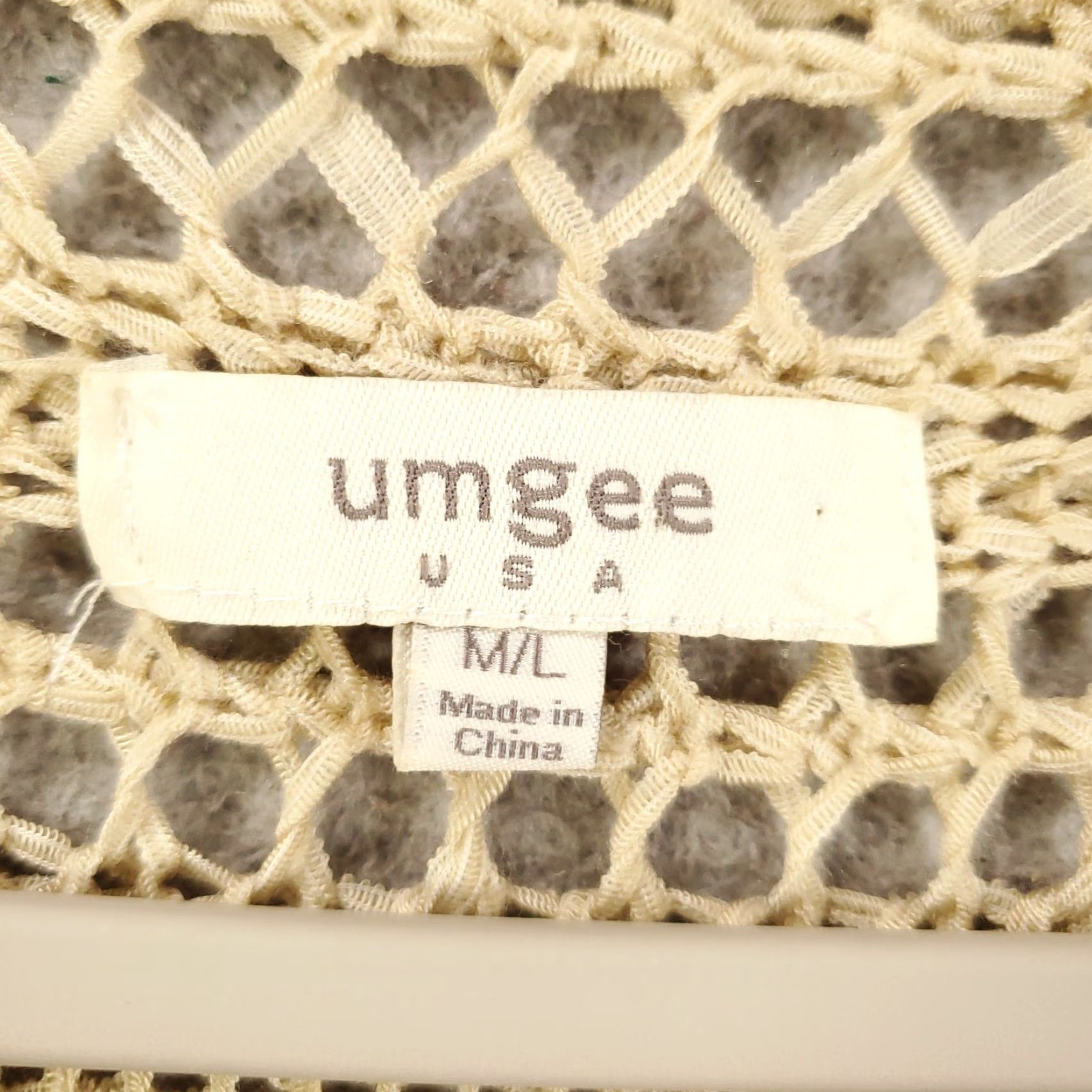 Vintage UMGEE Women's Cardigan Beige Long Sleeve Knit Sweater with Fringe Accents Size L Bohemian Size L / US 10 / IT 46 - 5 Thumbnail