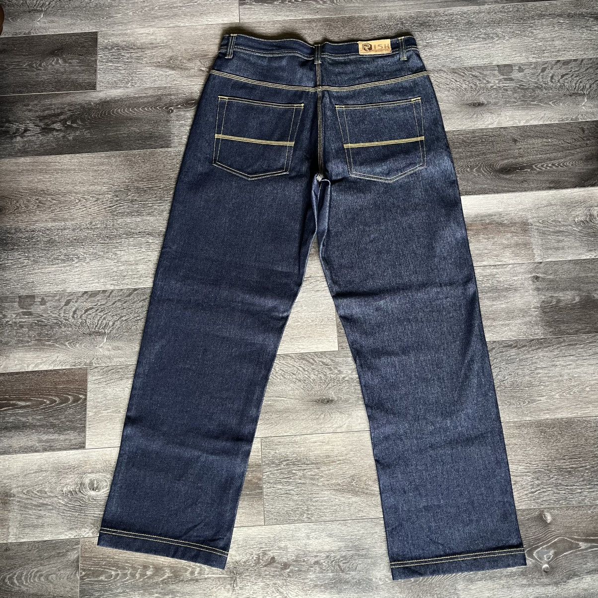 Vintage New Vintage 1990s Risk Jeans Raw Denim Baggy Skater 36x34 Size US 34 / EU 50 - 1 Thumbnail