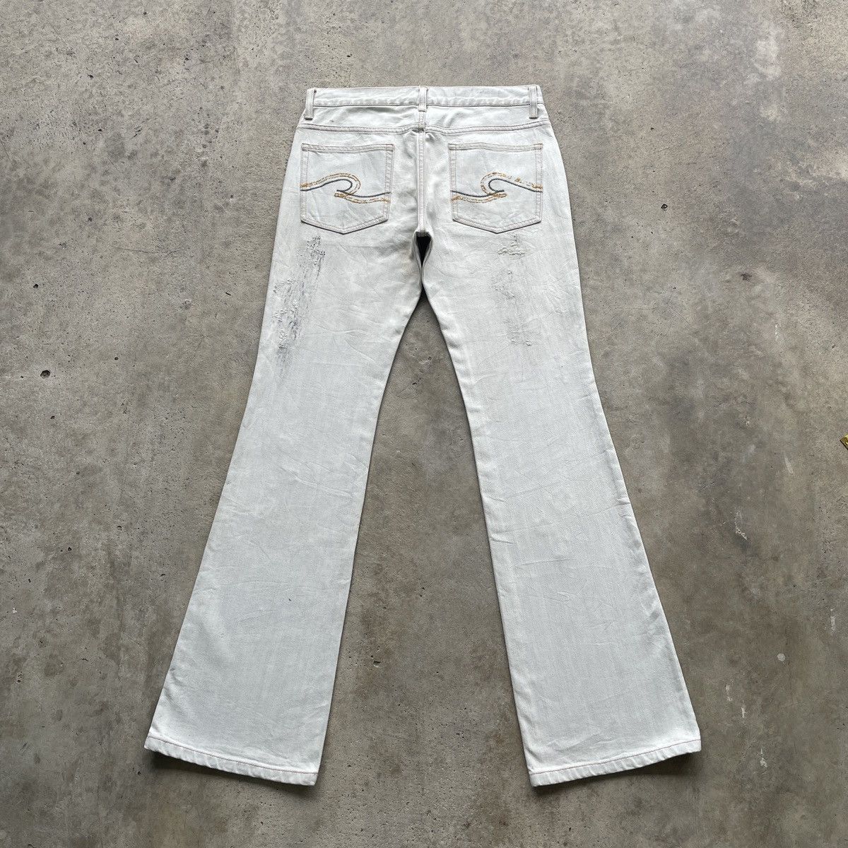 If Six Was Nine × Japanese Brand × Le Grande Bleu (L.G.B.) 291295=Homme Thrashed BOOTCUT Jeans FLARE Pants Denim W31 Size US 31 - 2 Thumbnail