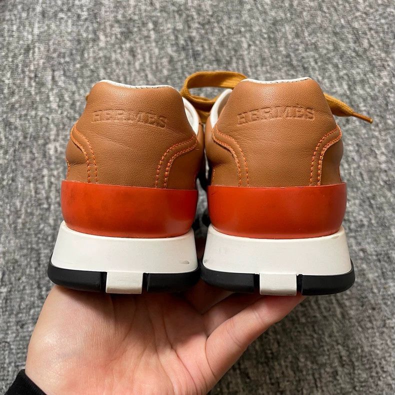 Hermes Hermes Brown Leather Sneakers Size 36.5-2506 Size US 8 / IT 38 - 6 Thumbnail