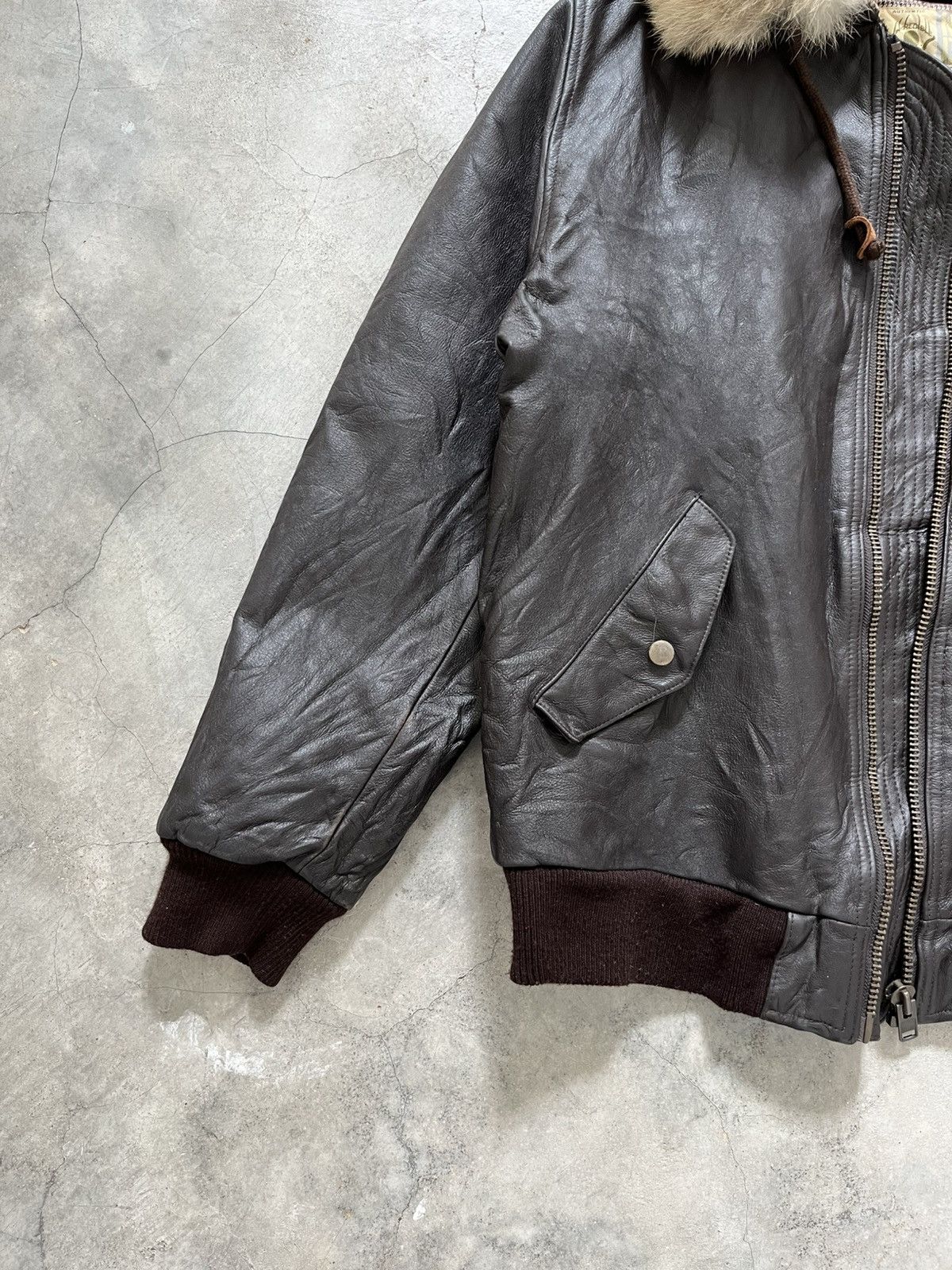 Leather Vtg Incredible Brand Murota Takayoshi Leather Bomber Jacket Size US L / EU 52-54 / 3 - 5 Thumbnail